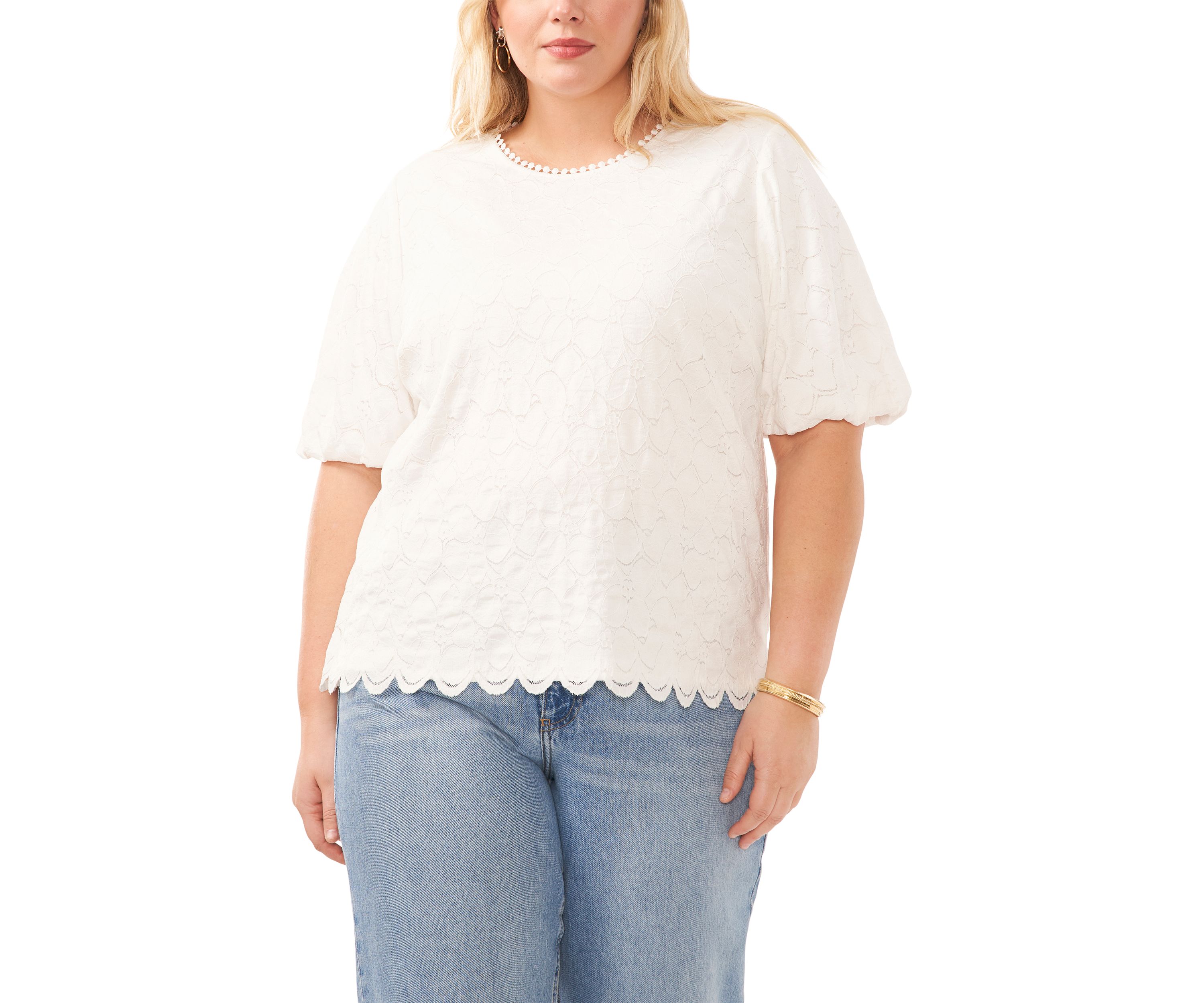 Plus Size Puff Sleeve Blouse