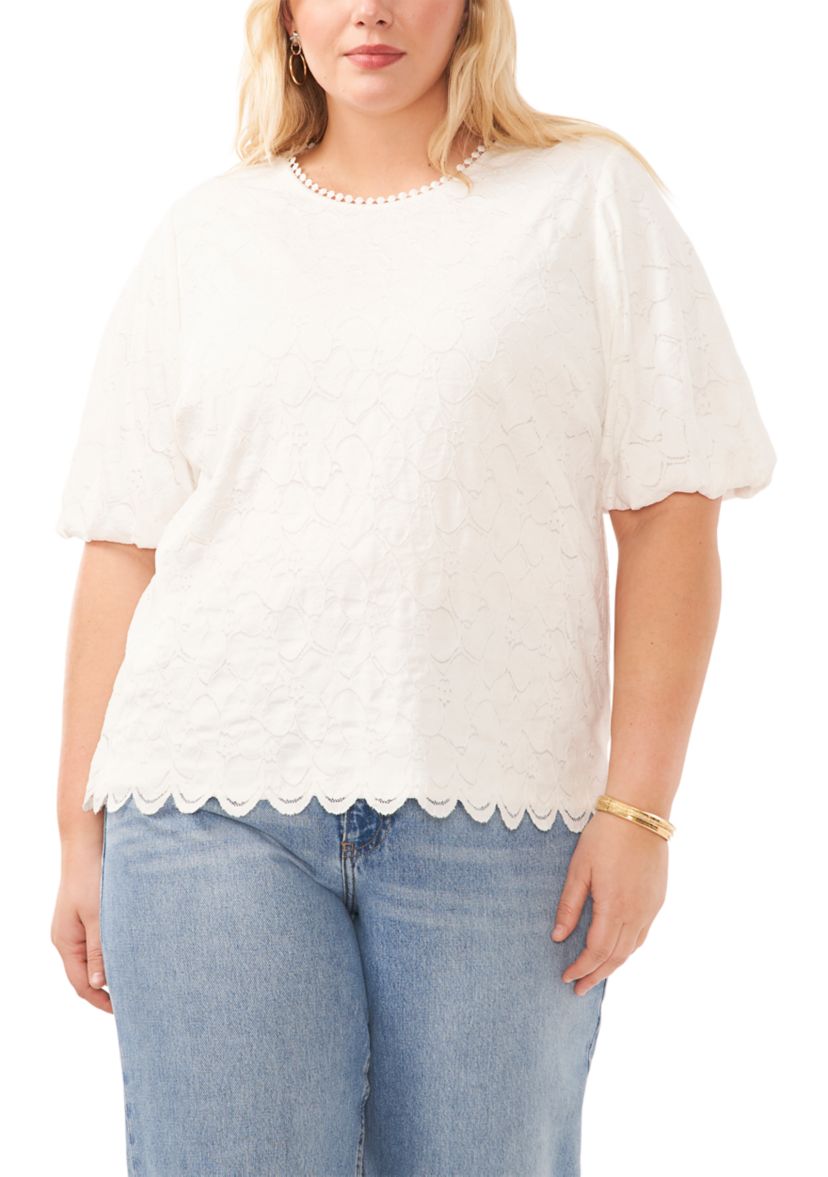 Plus Size Puff Sleeve Blouse
