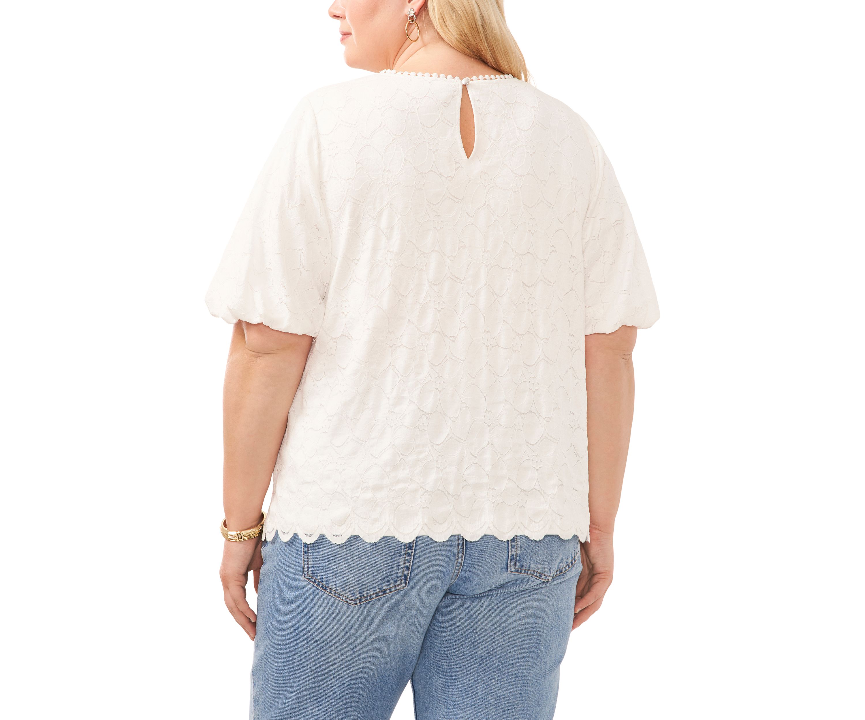 Plus Size Puff Sleeve Blouse