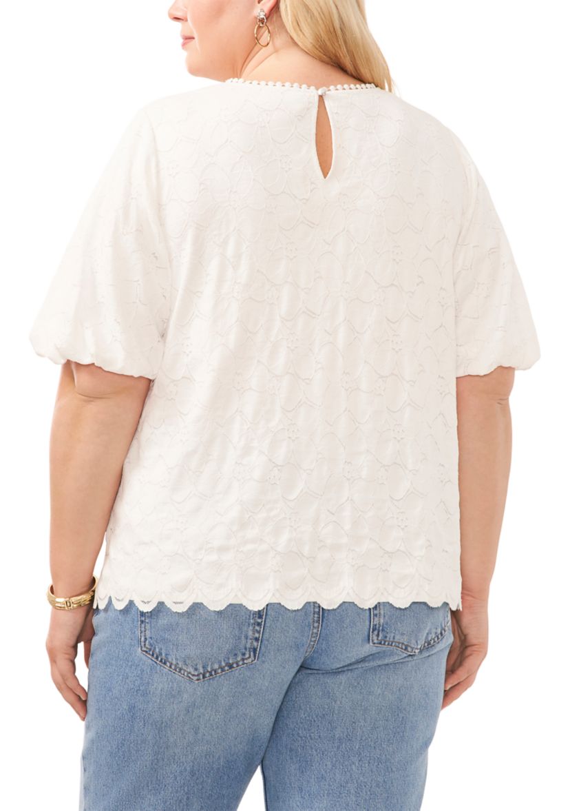 Plus Size Puff Sleeve Blouse