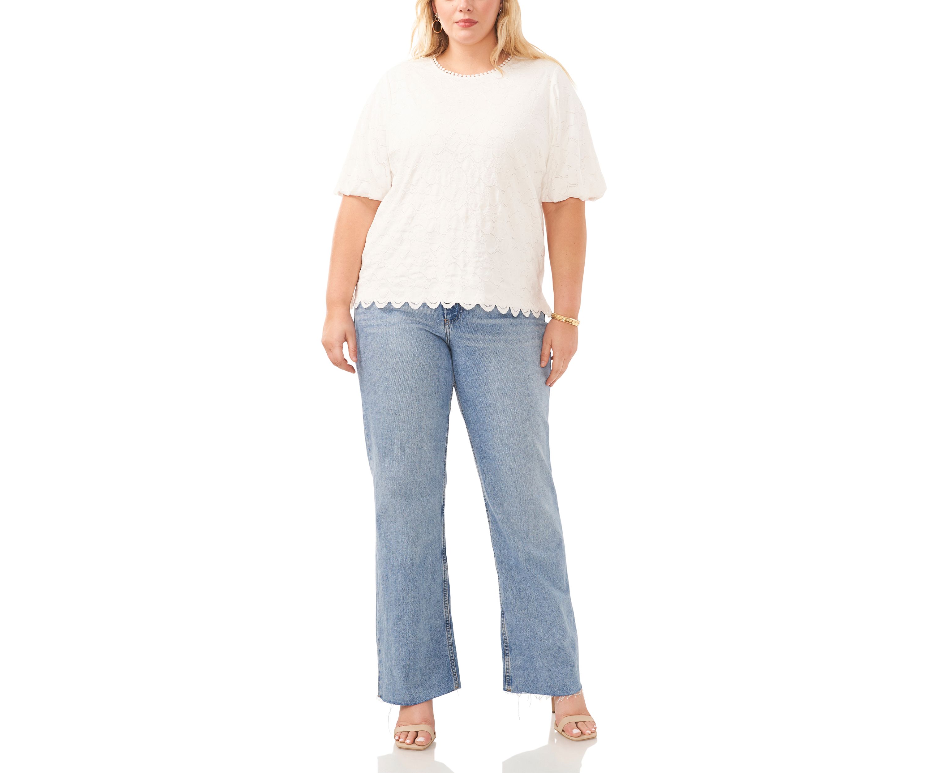 Plus Size Puff Sleeve Blouse