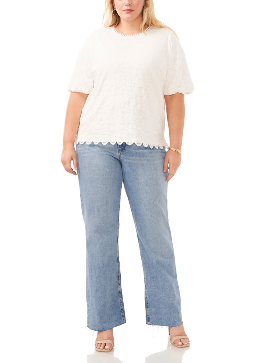 Plus Size Puff Sleeve Blouse