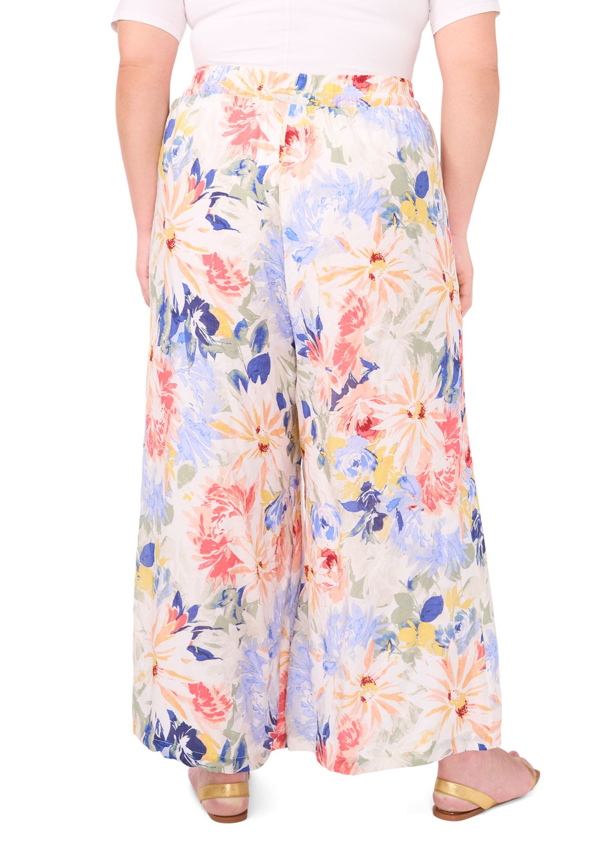 Plus Size Pull On Pants with Angled Hem 