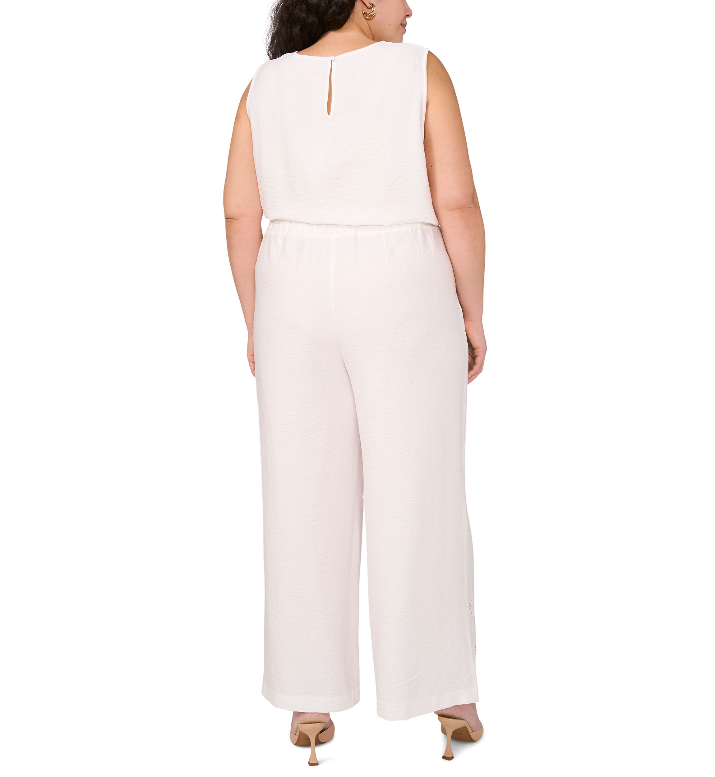Plus Size Trim Detail Wide Leg Pants