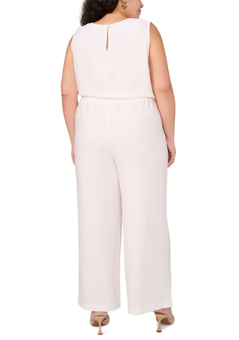 Plus Size Trim Detail Wide Leg Pants