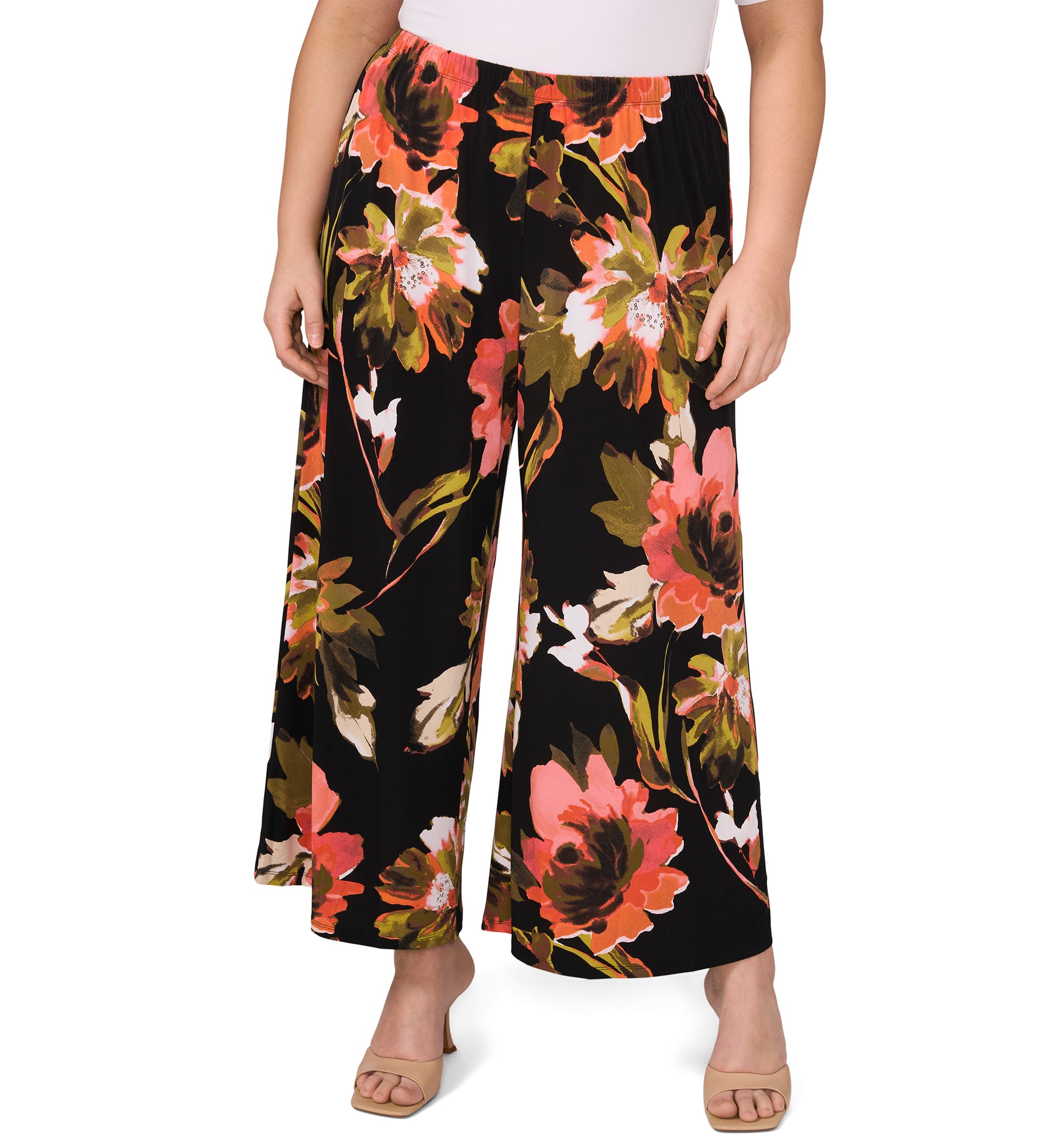 Womens Printed Wide Leg Pants