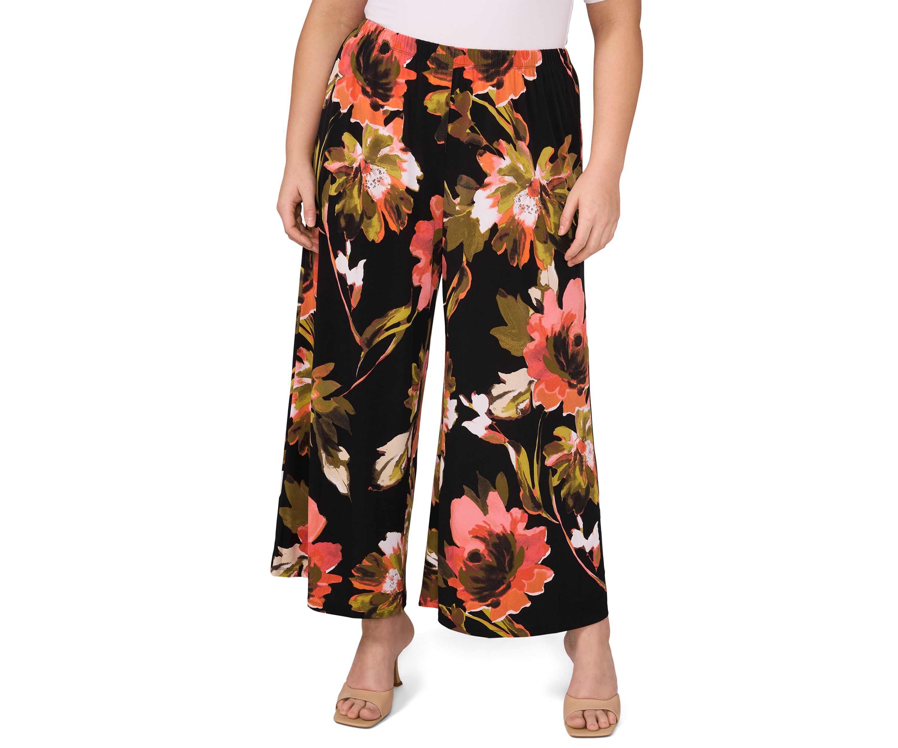 Womens Printed Wide Leg Pants