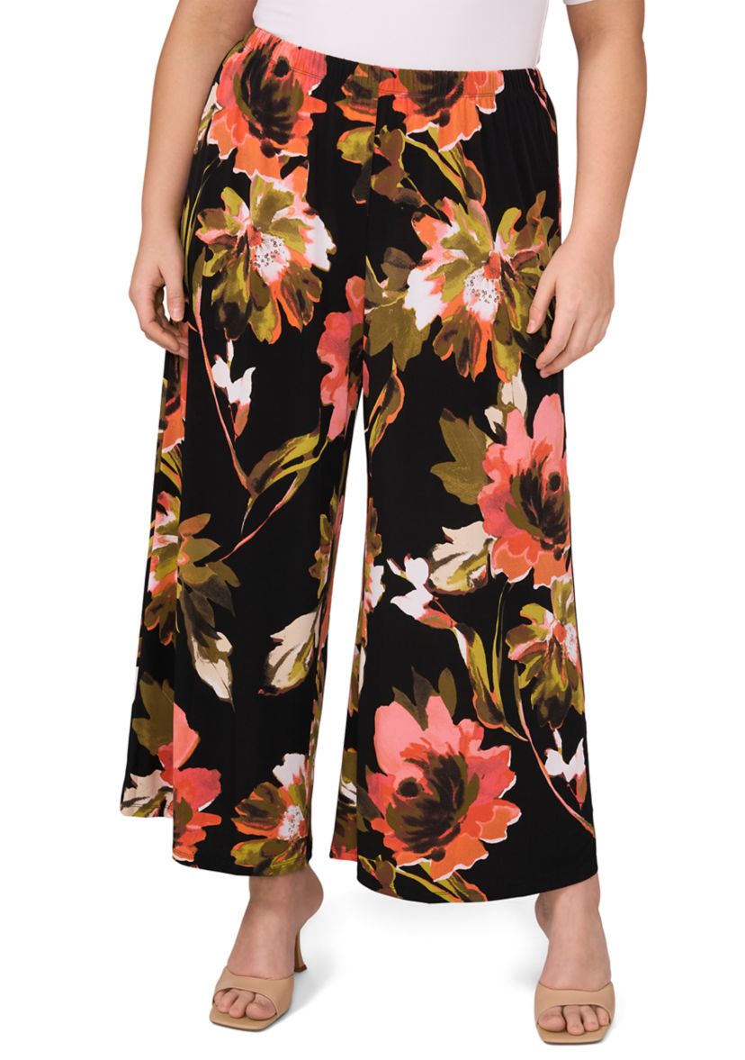 Womens Printed Wide Leg Pants