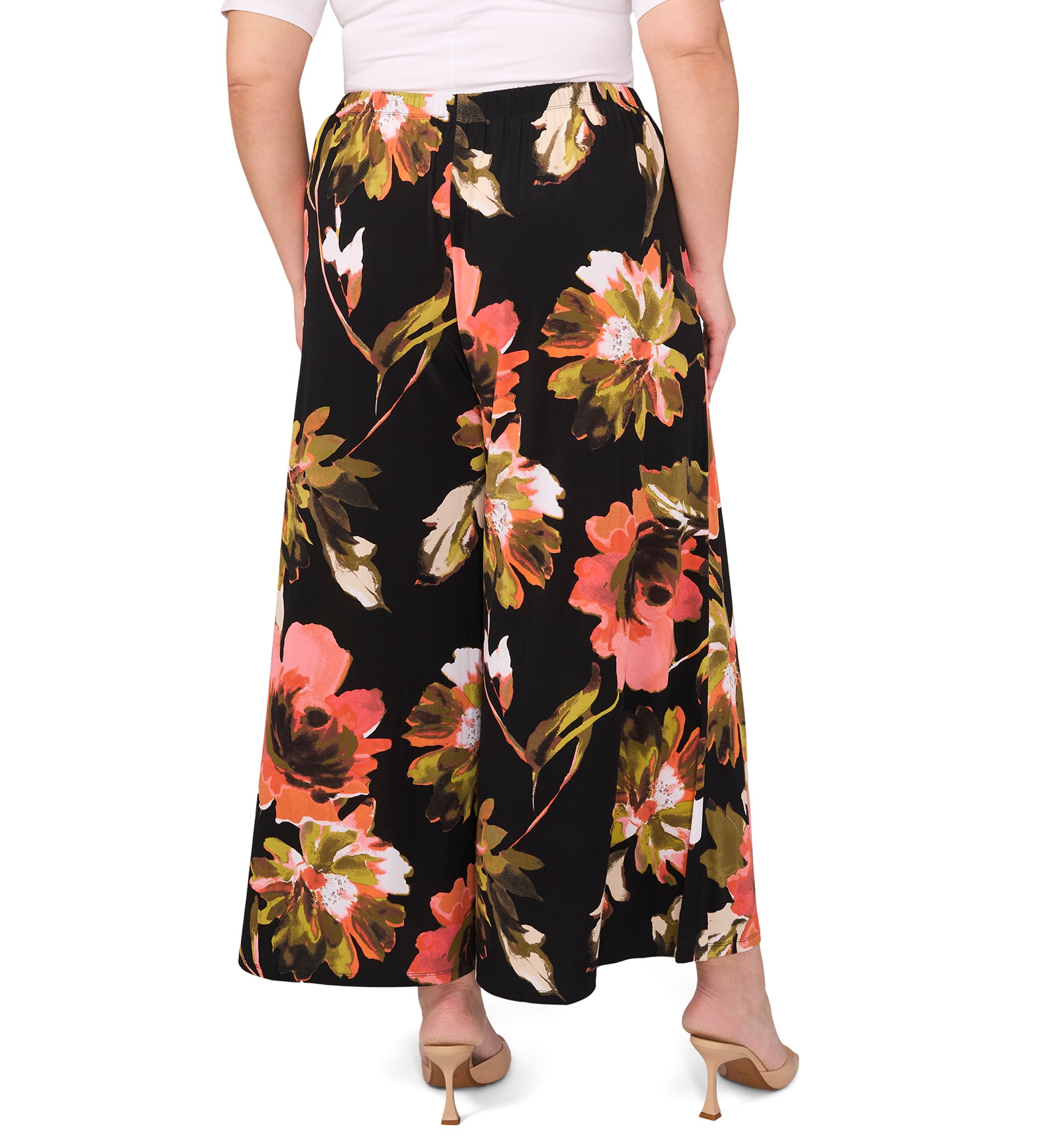 Womens Printed Wide Leg Pants