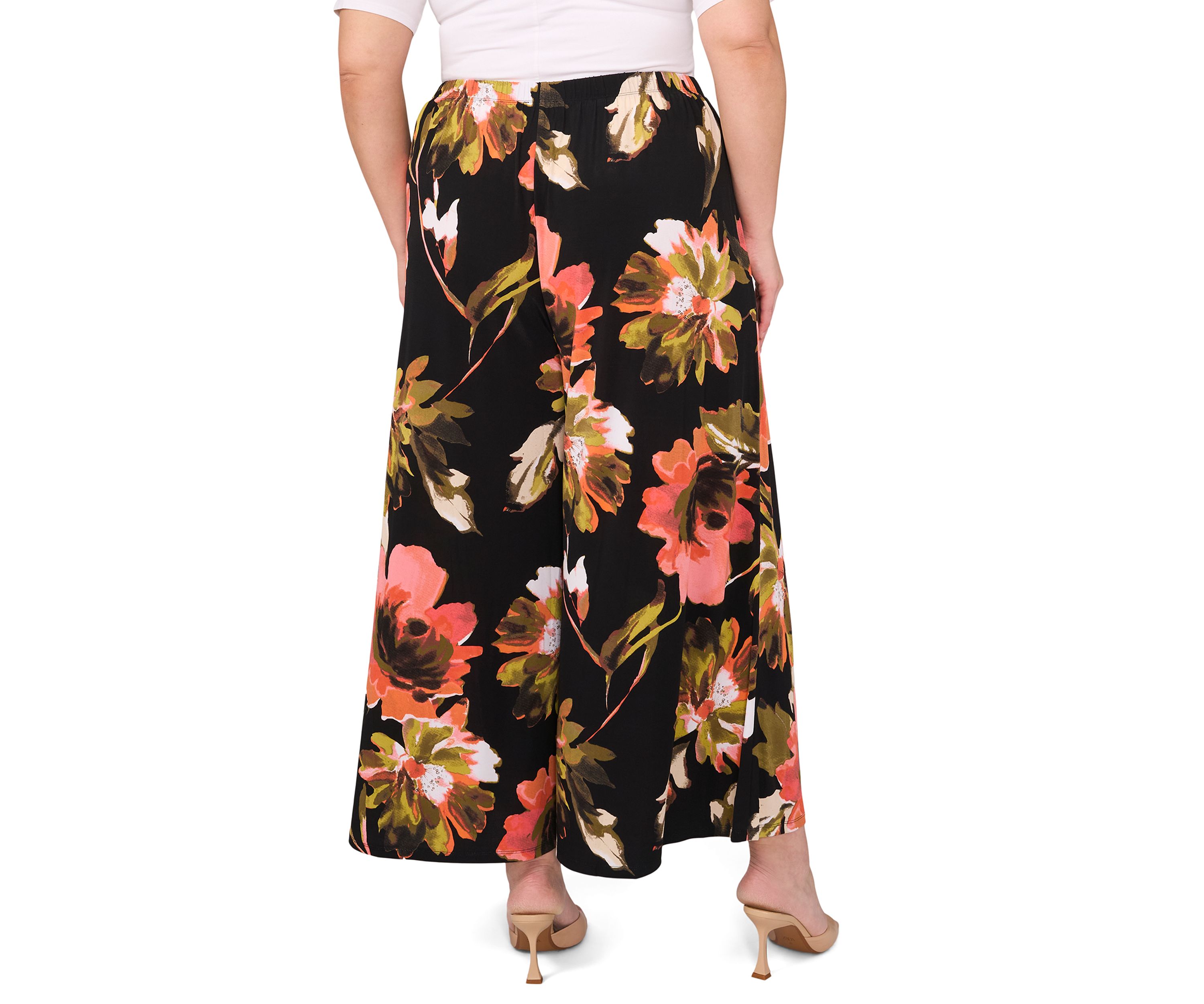 Womens Printed Wide Leg Pants