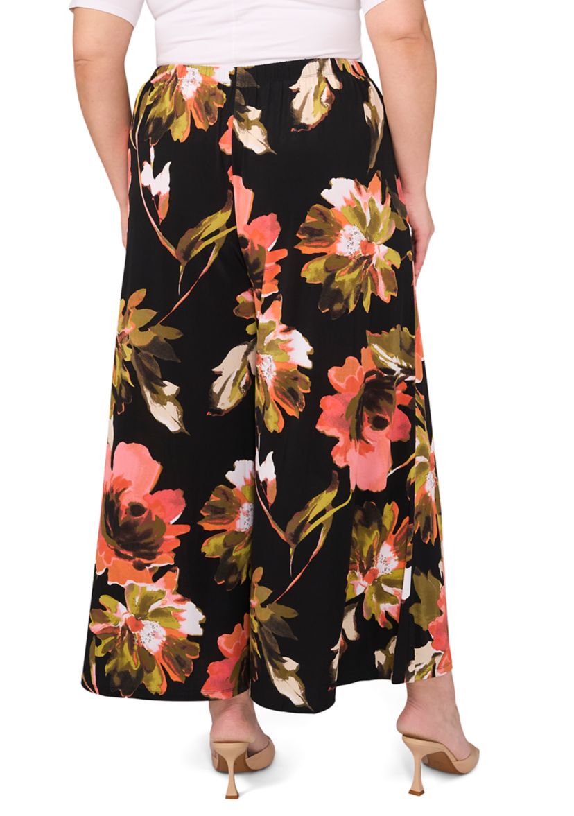 Womens Printed Wide Leg Pants
