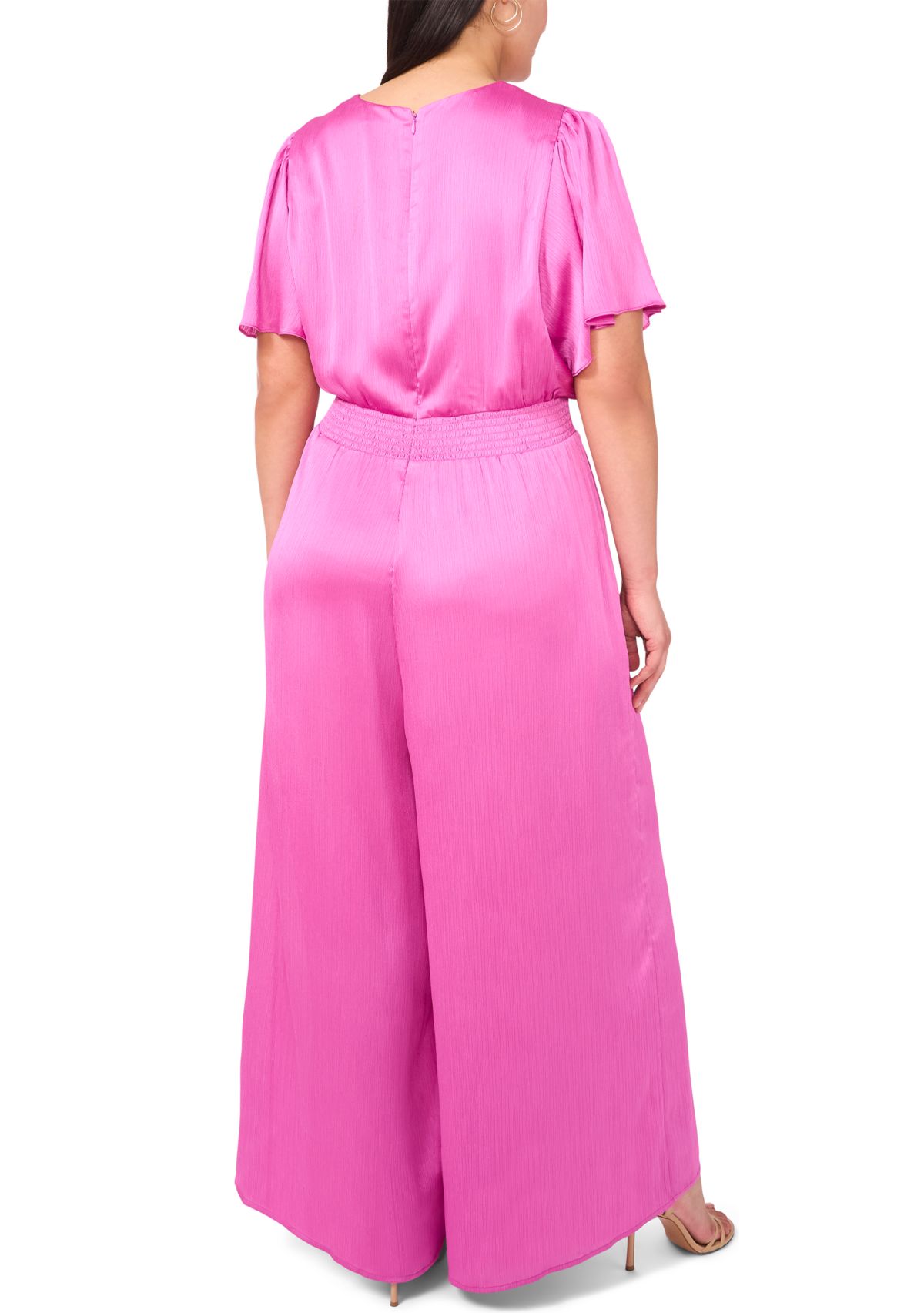 Plus Size V-Neck Surplice Jumpsuit