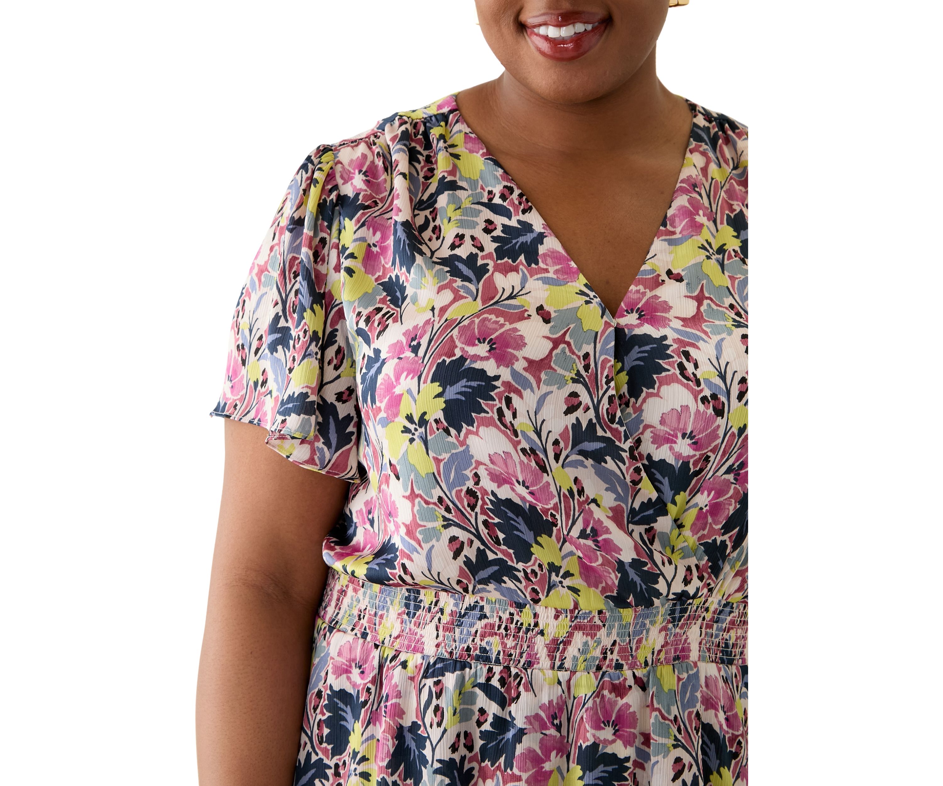Plus Size Four Tiered Printed Dress
