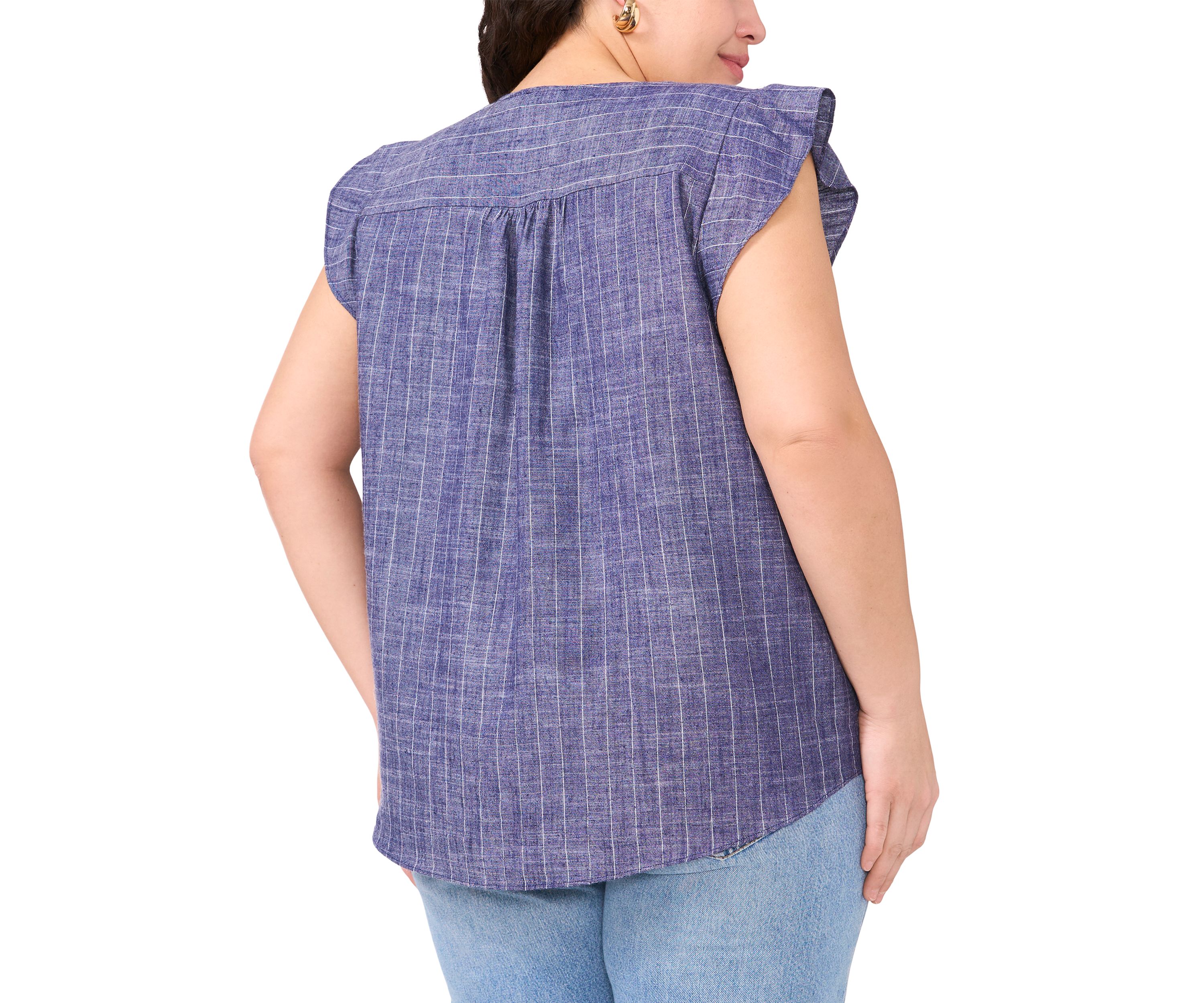 Plus Size Ruffle V-Neck Blouse