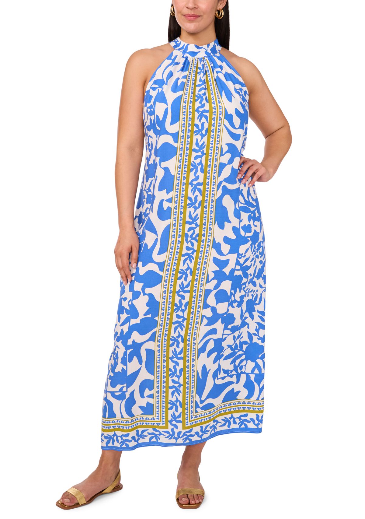 Plus Size Halter Neck Maxi Dress