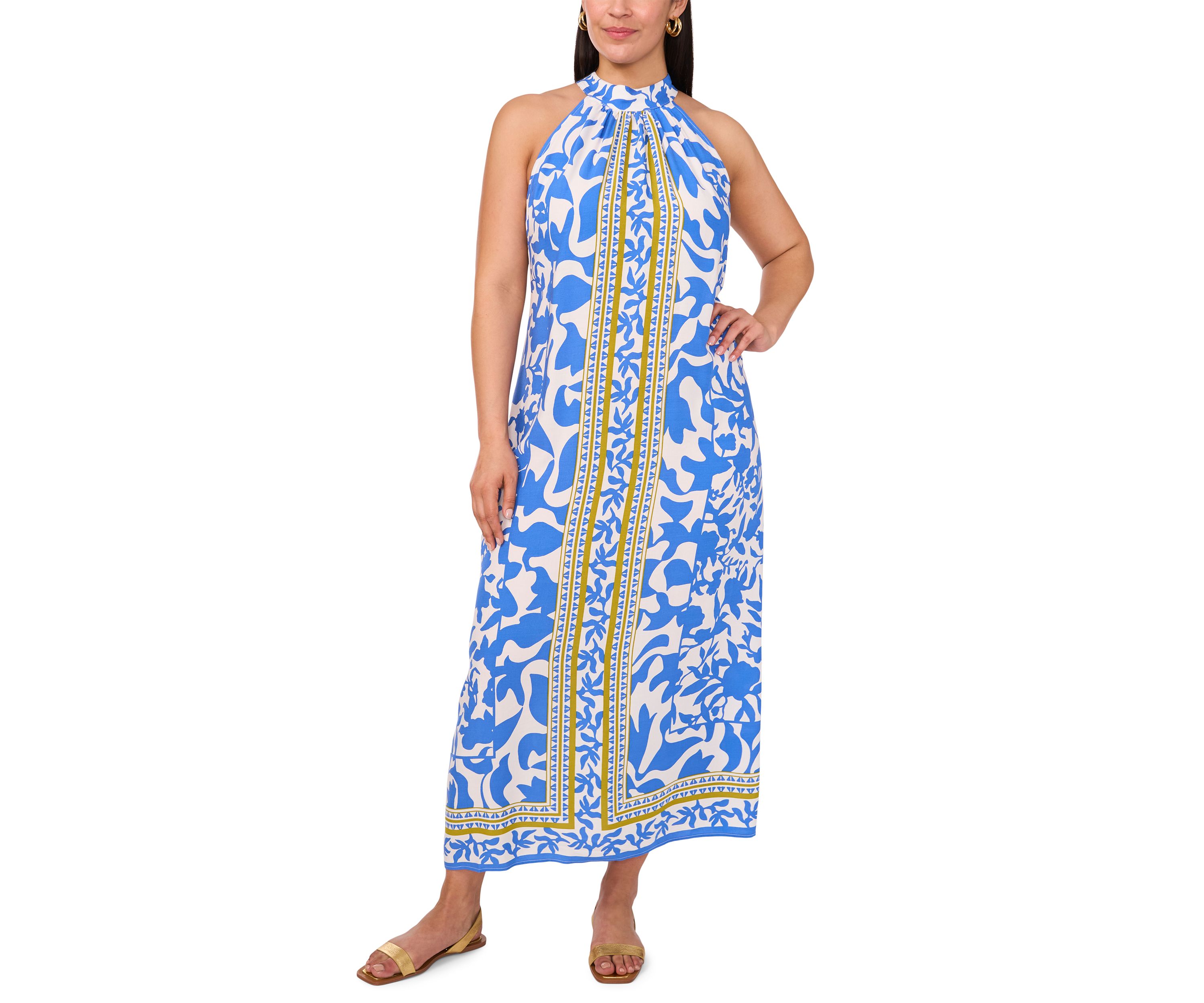 Plus Size Halter Neck Maxi Dress