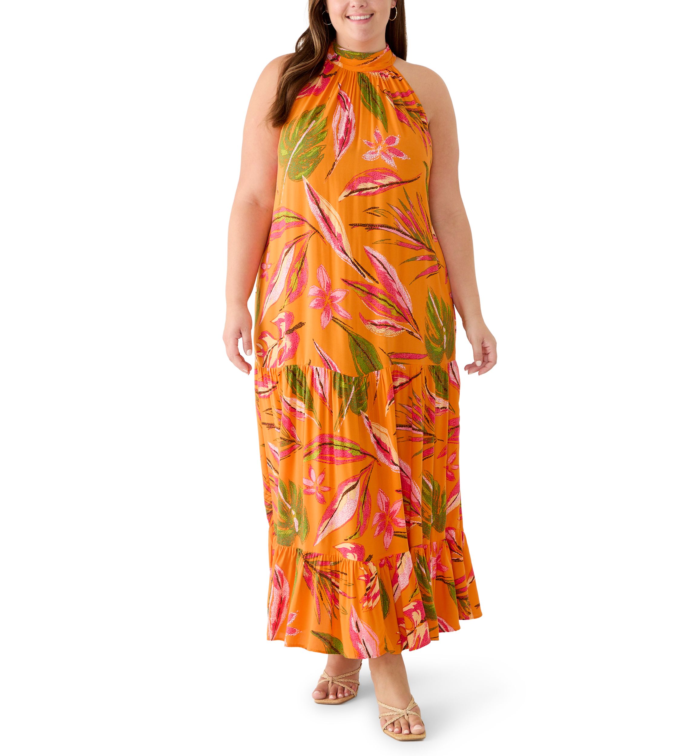belk plus size maxi dresses OLIVE + OAK Plus Size Short Sleeve Knit Maxi Dress