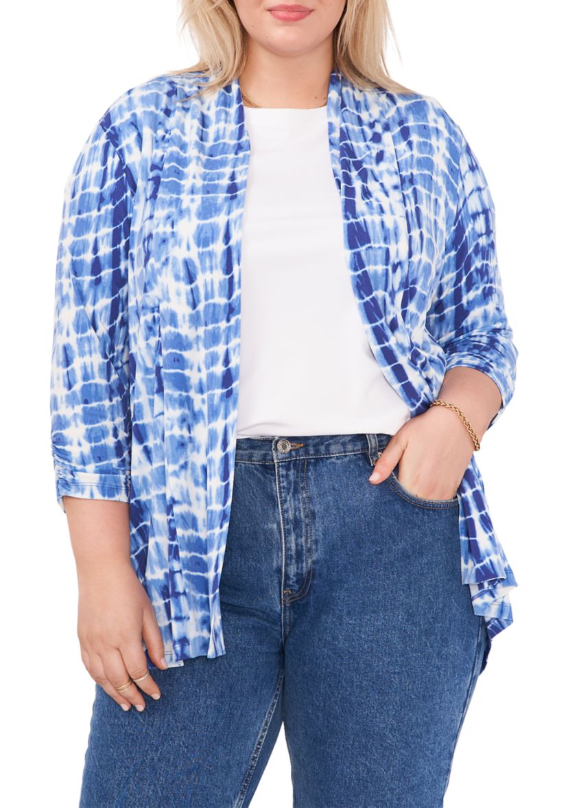 Plus Size Tie Dye Filters Cardigan
