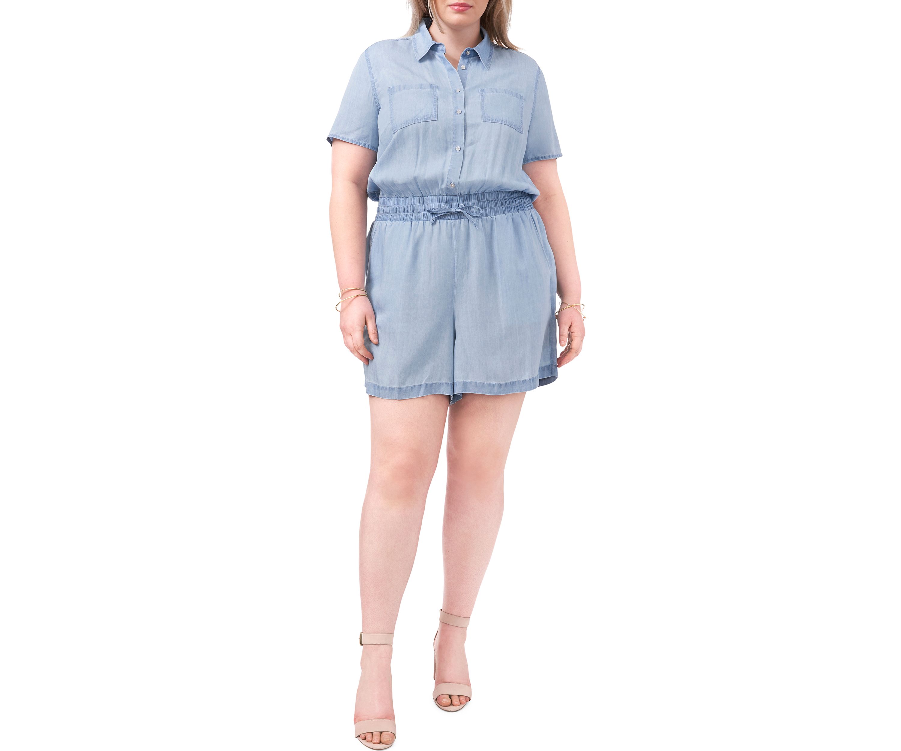 Plus Size Button Down Romper