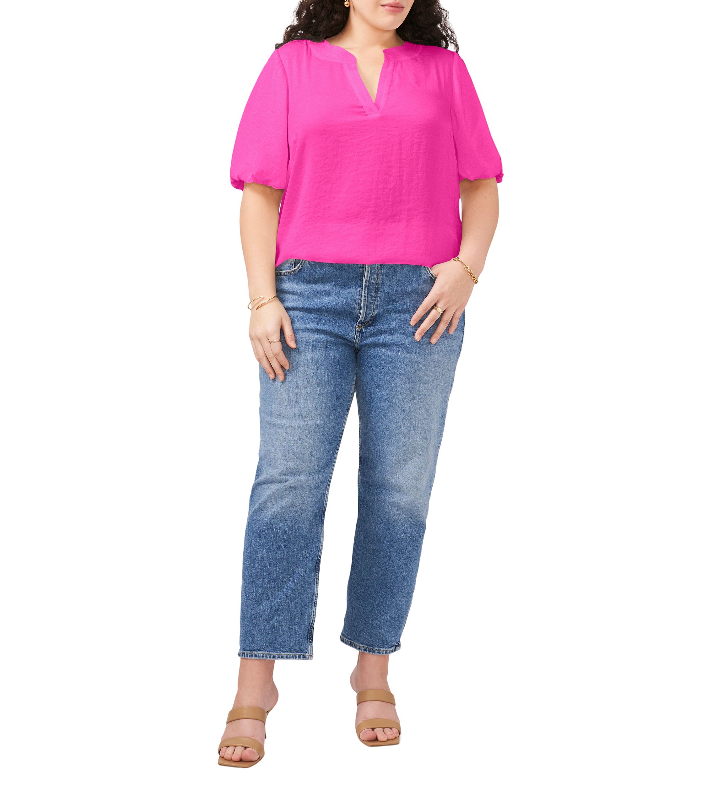 Plus Size Puff Sleeve Top