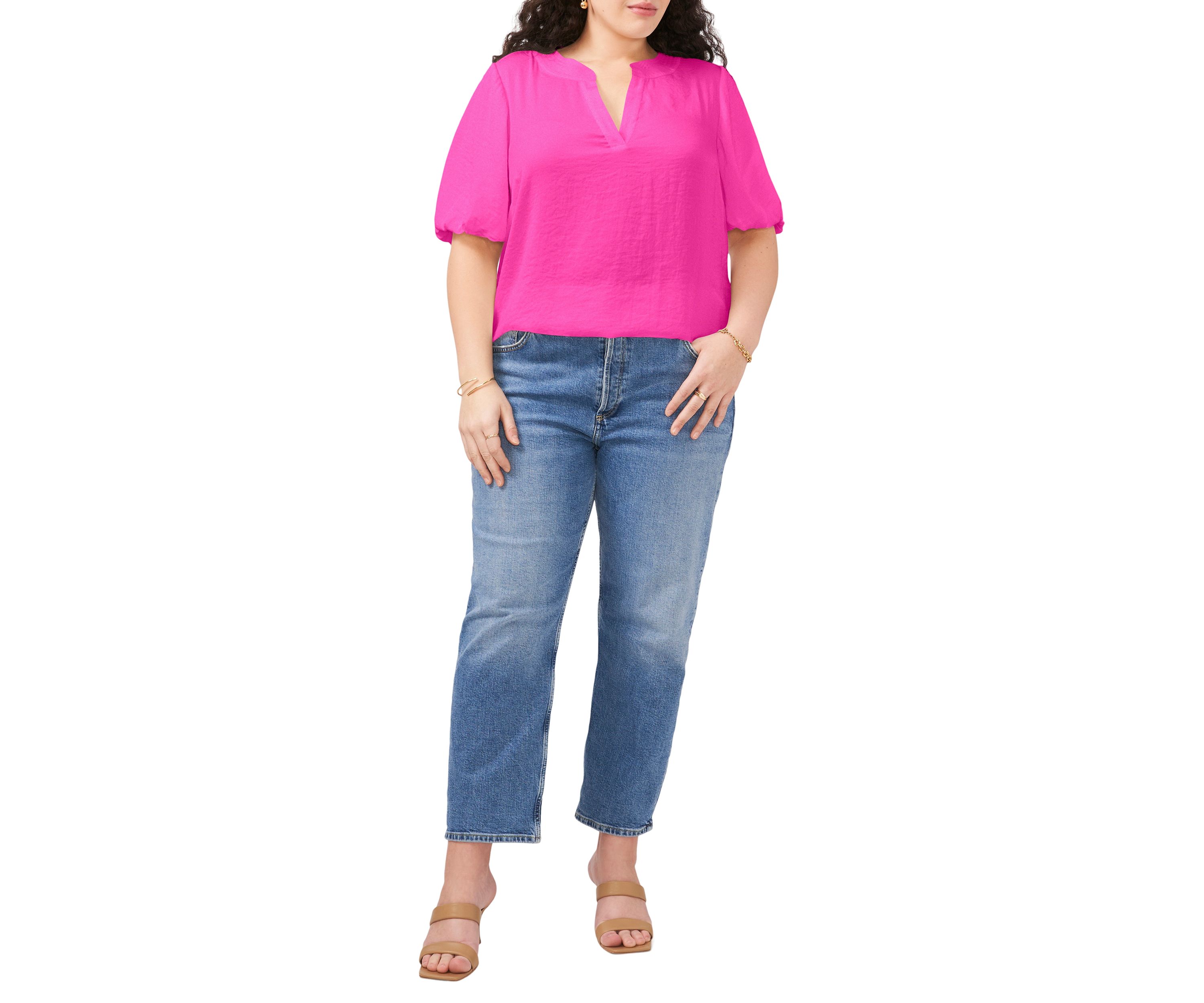 Plus Size Puff Sleeve Top