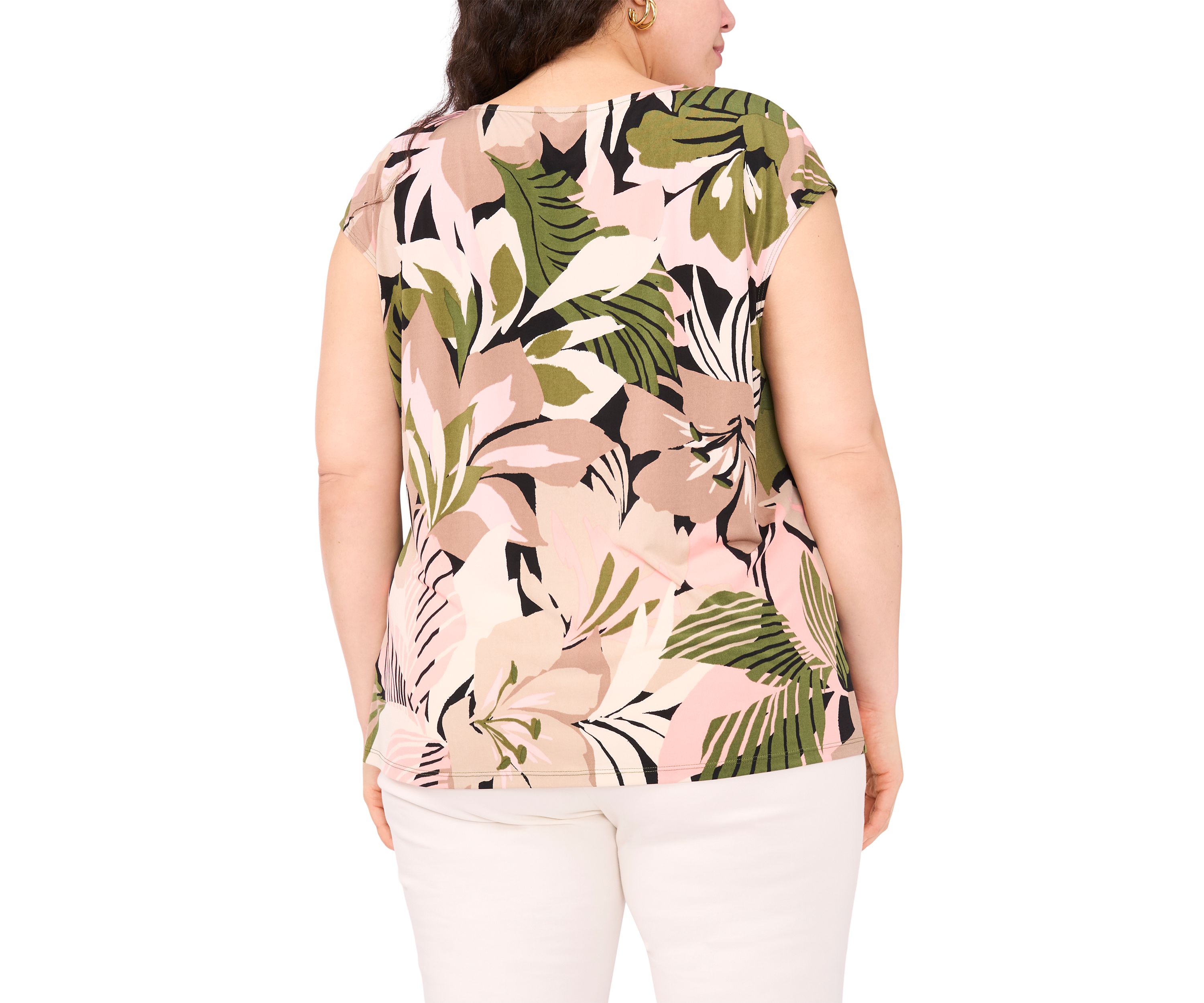 Plus Size Printed V-Neck Top