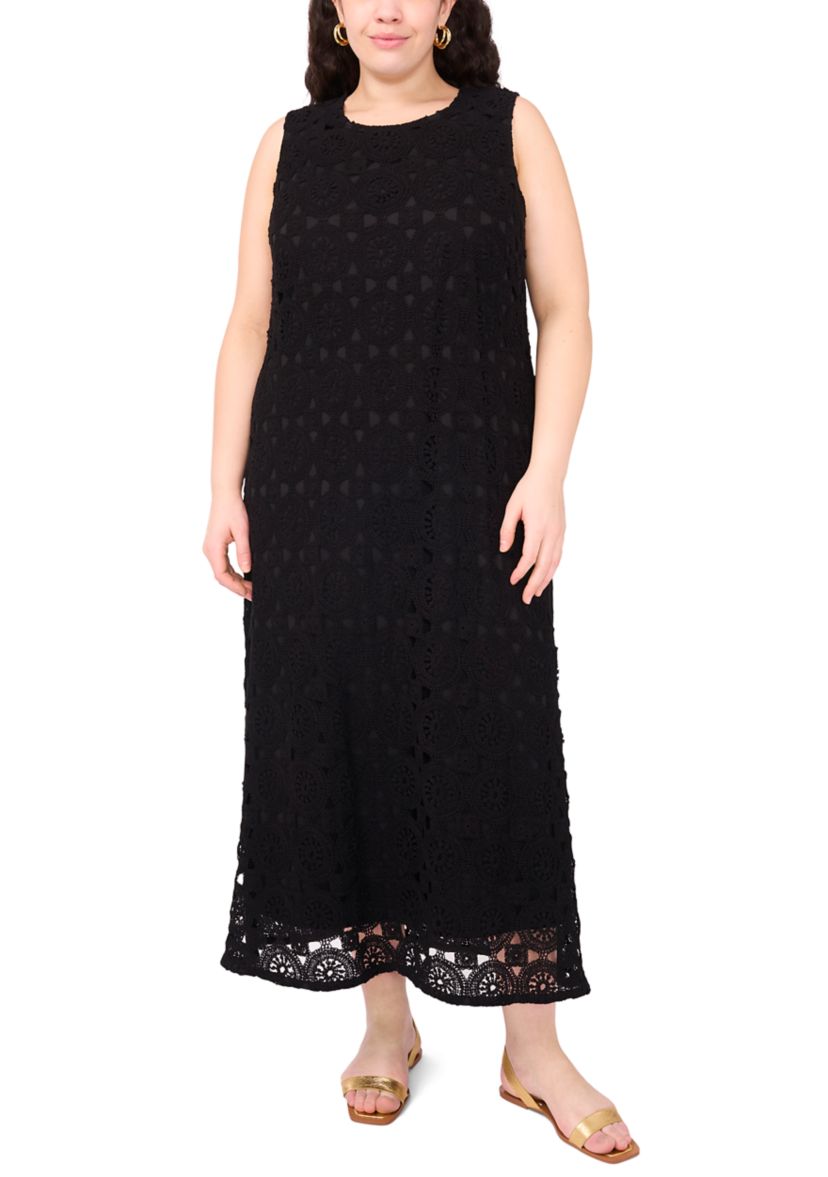 Plus Size Sleeveless Crochet Maxi Tank Dress