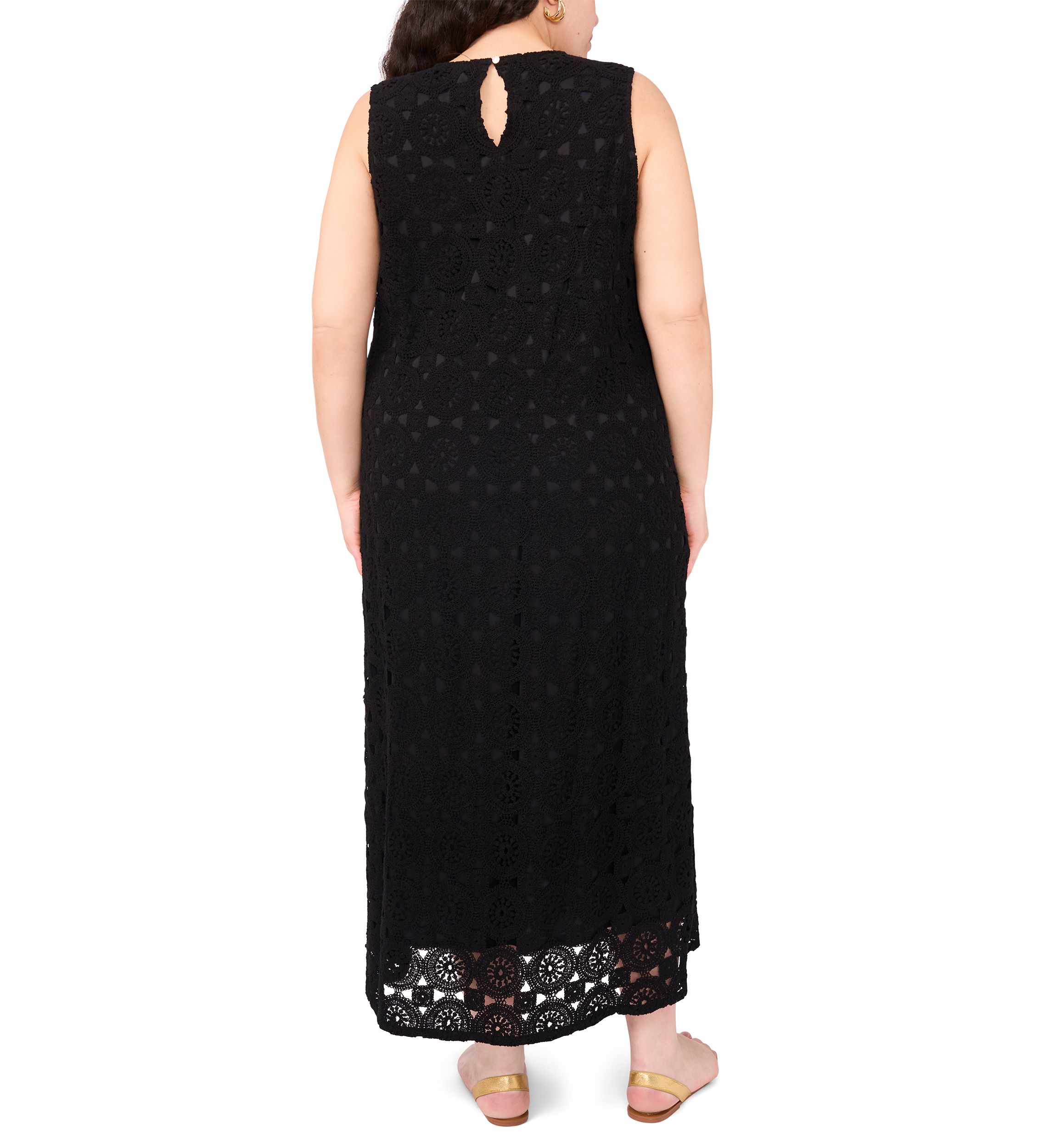 Plus Size Sleeveless Crochet Maxi Tank Dress