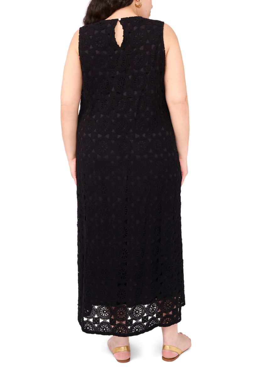 Plus Size Sleeveless Crochet Maxi Tank Dress
