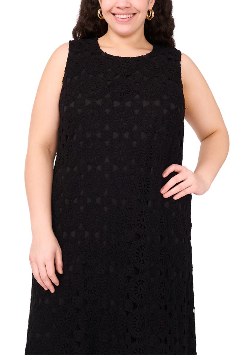 Plus Size Sleeveless Crochet Maxi Tank Dress