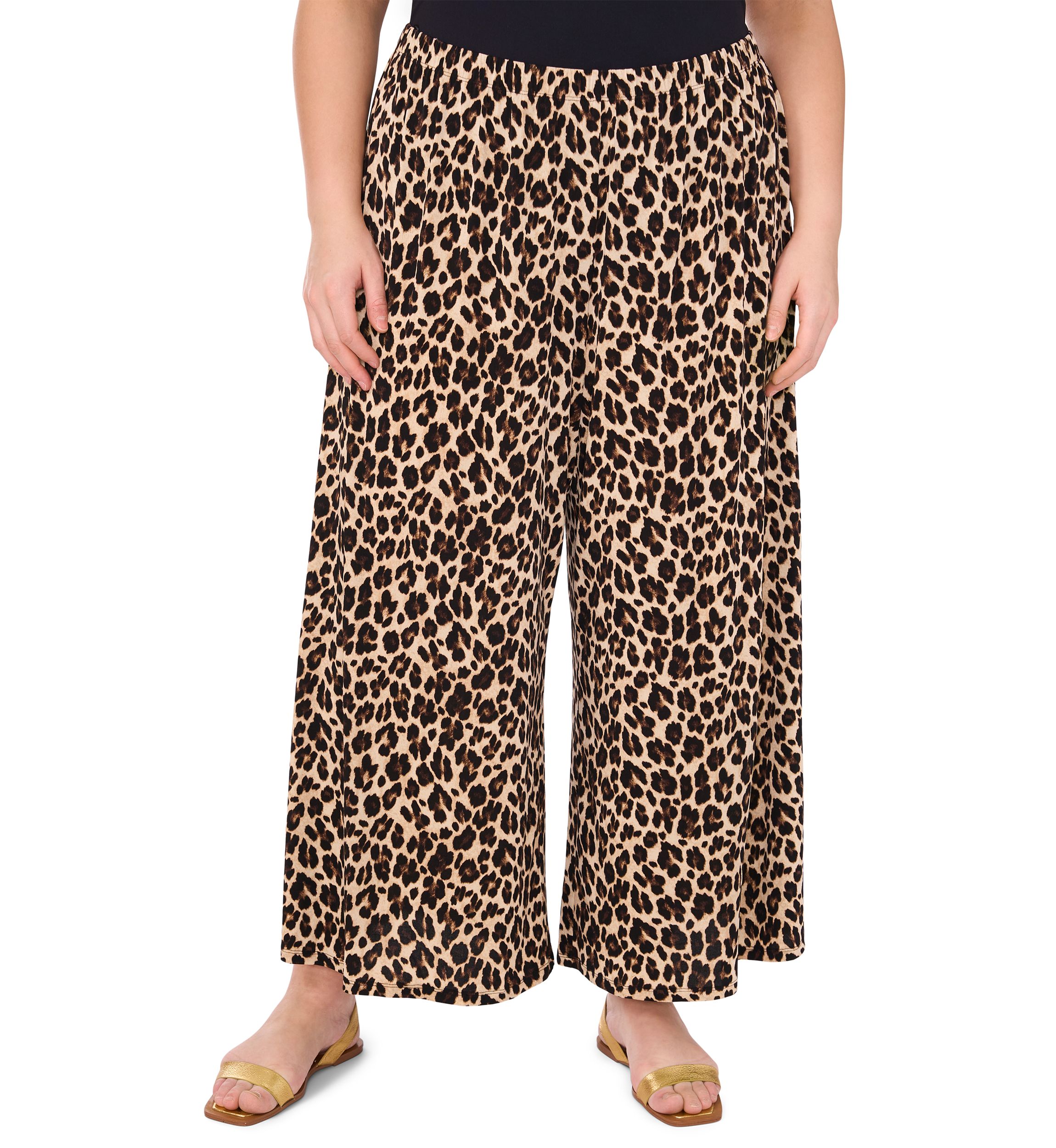 Plus Size Wide Leg Printed Pants