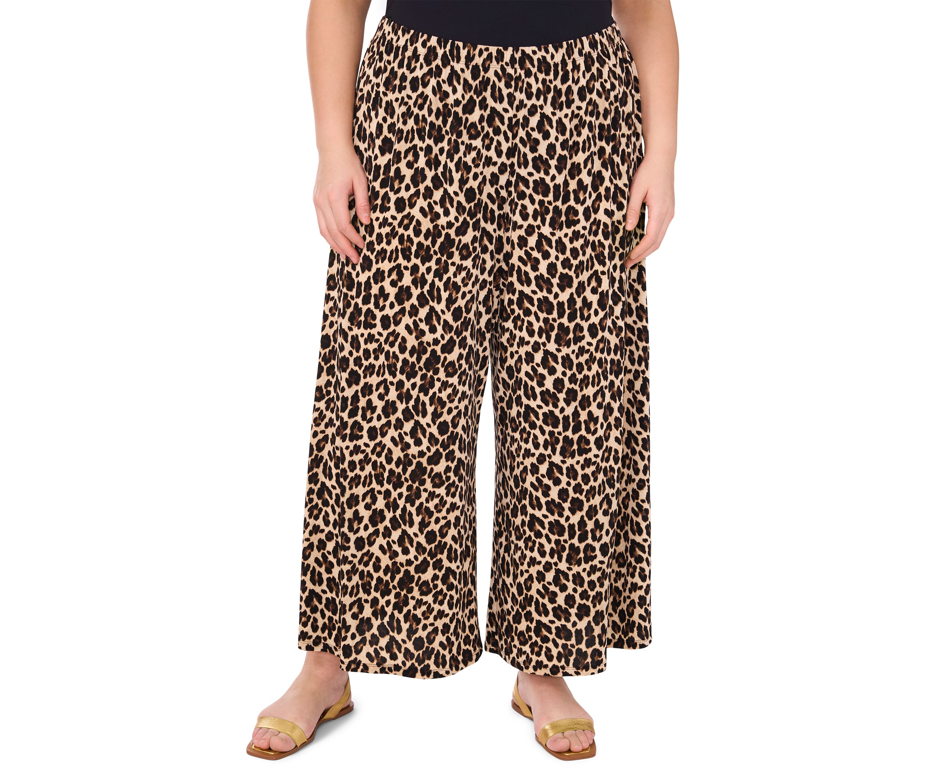 Plus Size Wide Leg Printed Pants