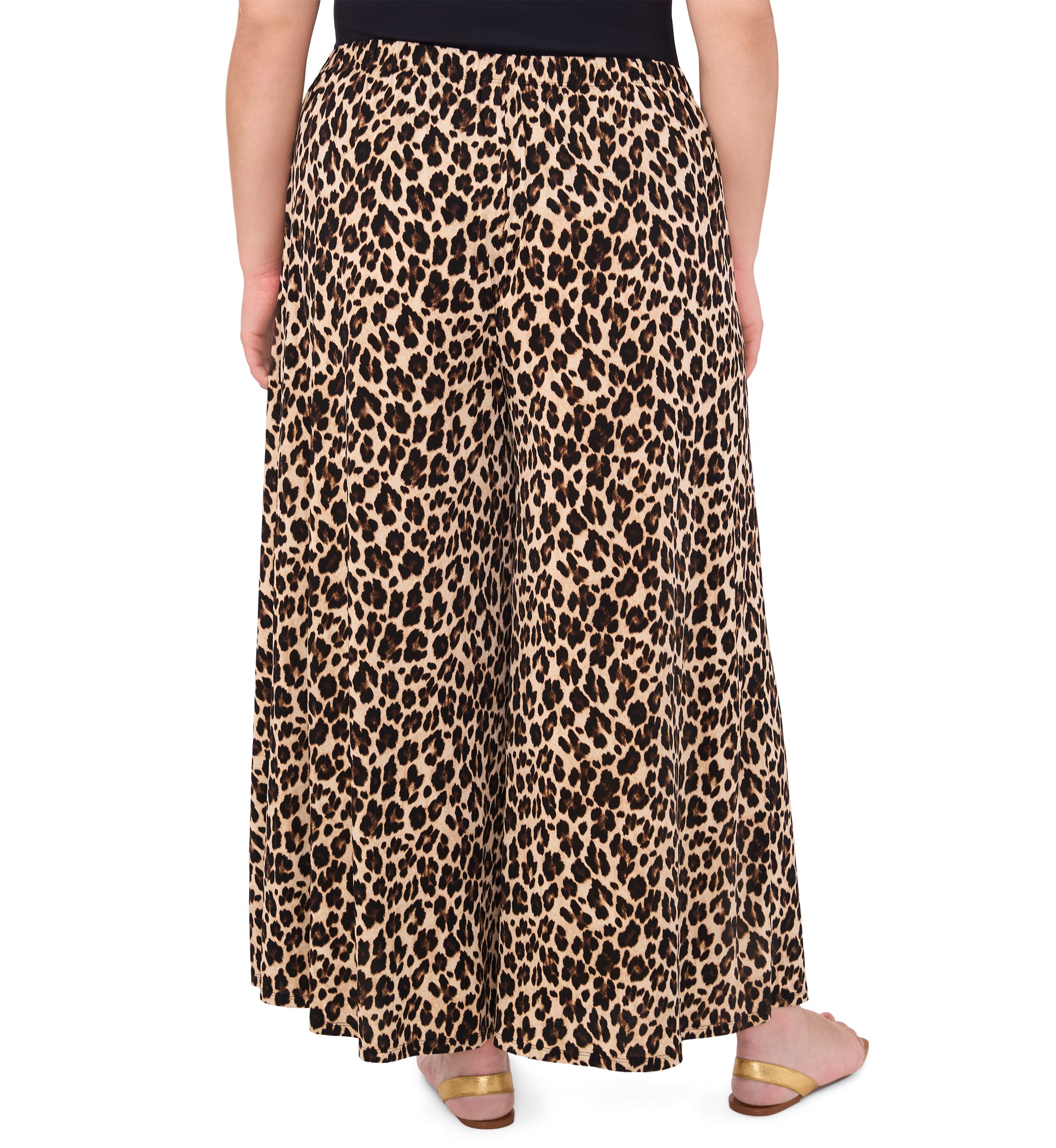 Plus Size Wide Leg Printed Pants