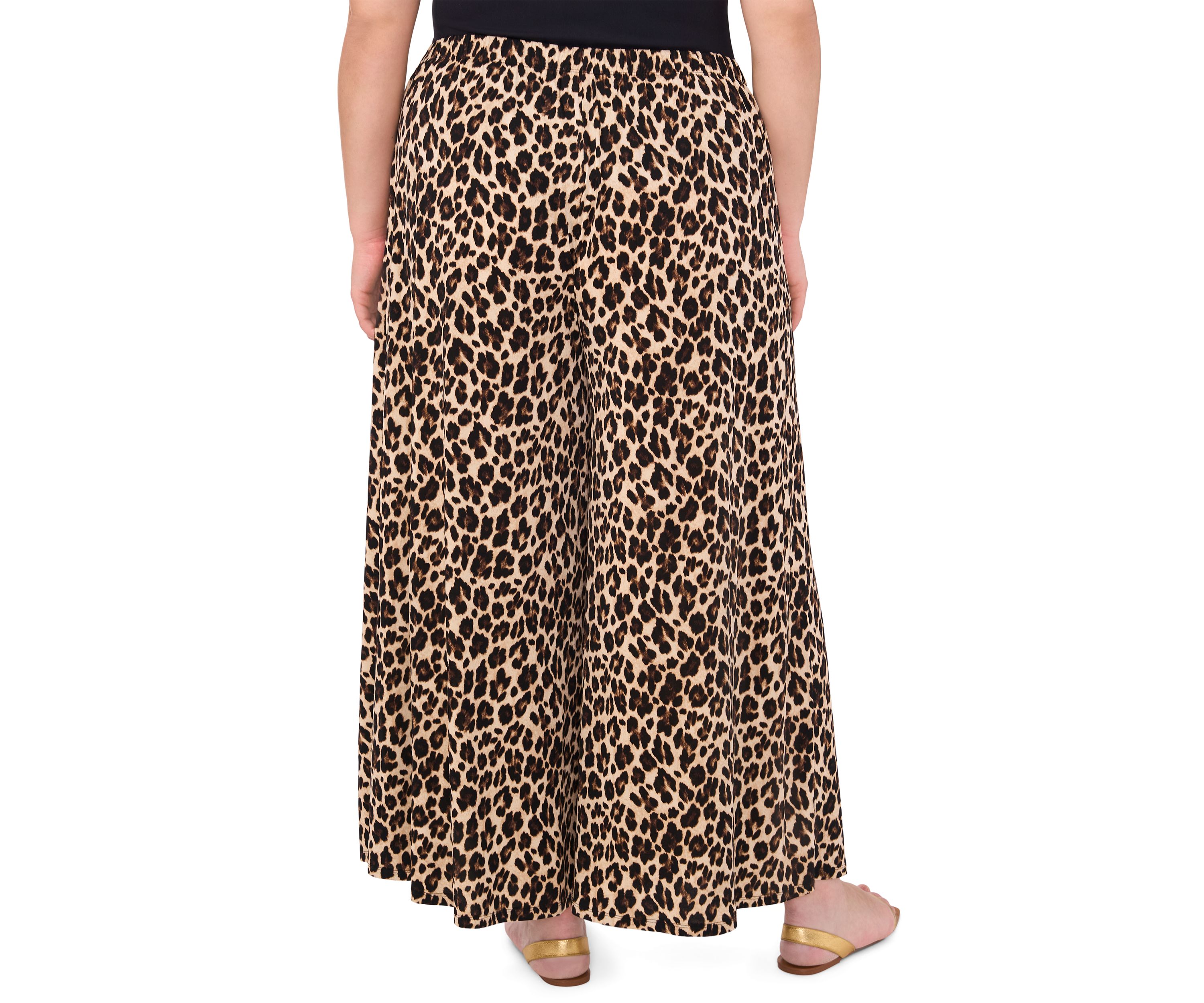 Plus Size Wide Leg Printed Pants