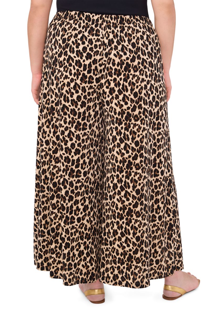 Plus Size Wide Leg Printed Pants