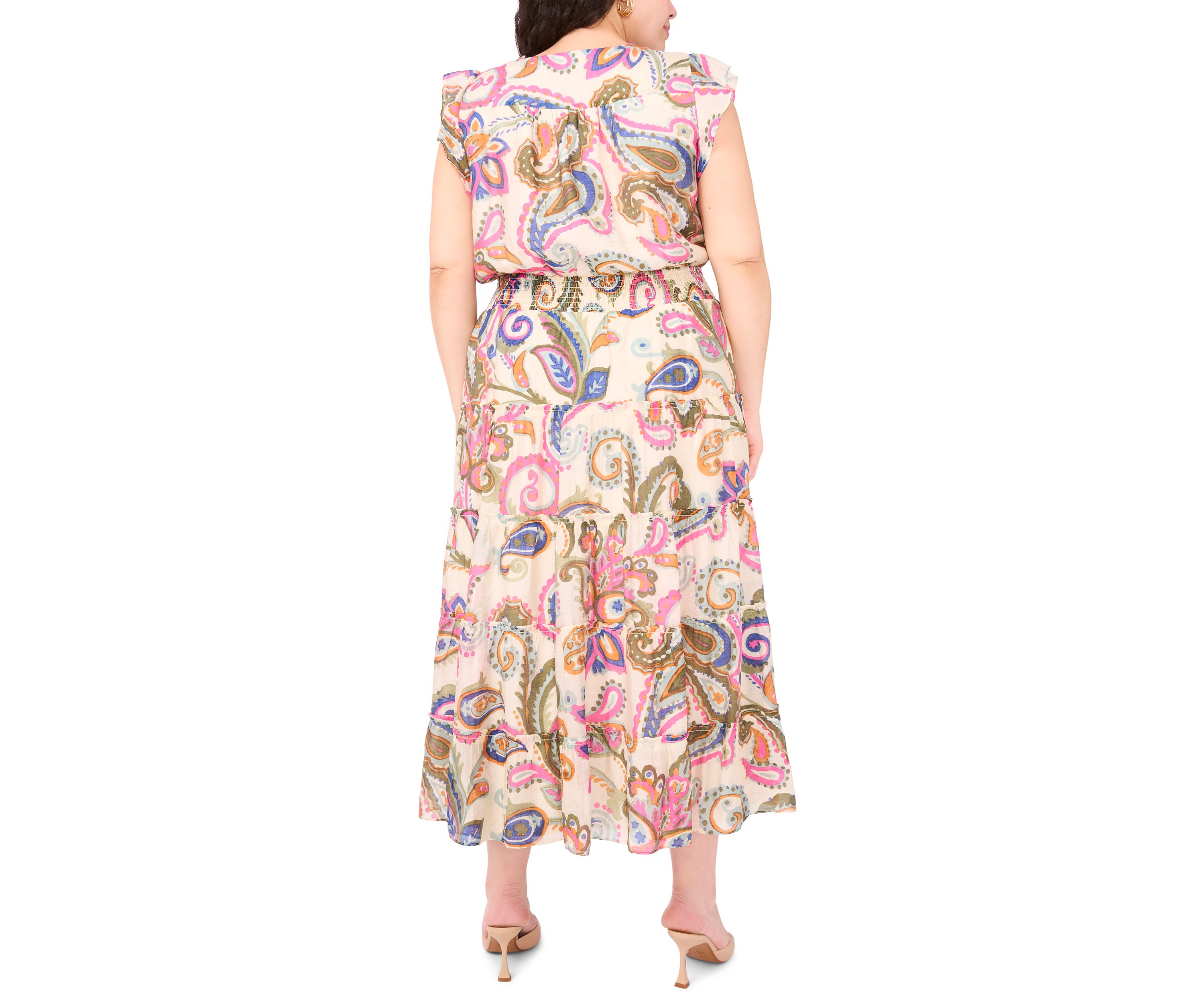 Plus Size Printed Tiered Dress