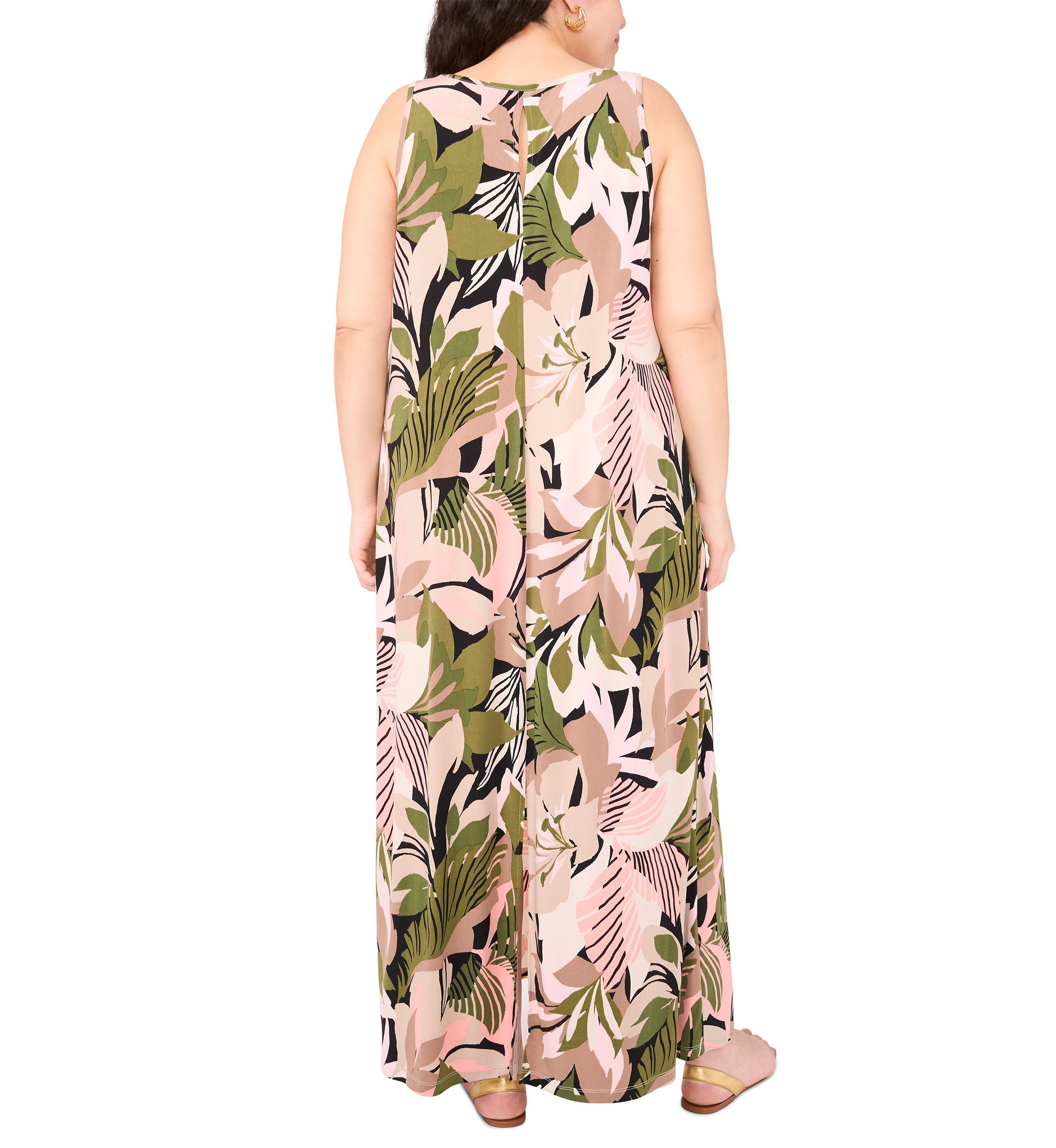 Plus Size Printed Sleeveless Dress