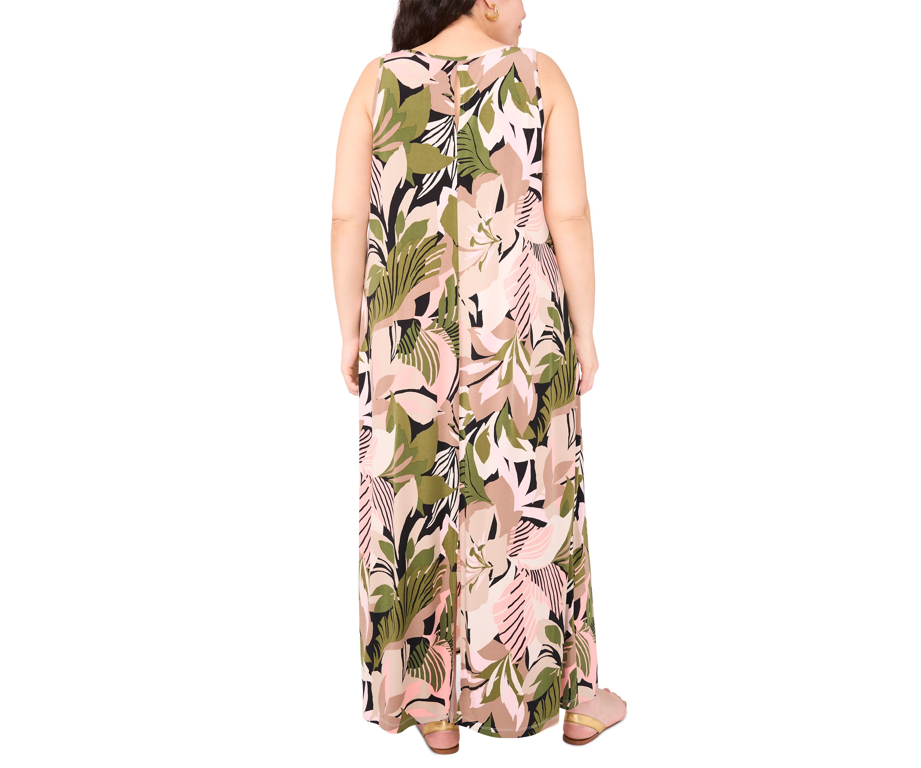 Plus Size Printed Sleeveless Dress