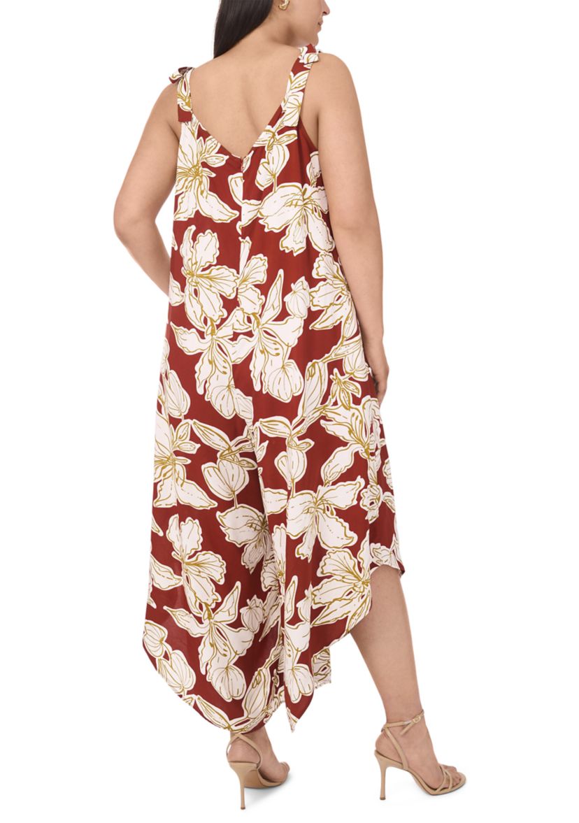 Plus Size Tie Shoulder Jumpsuit