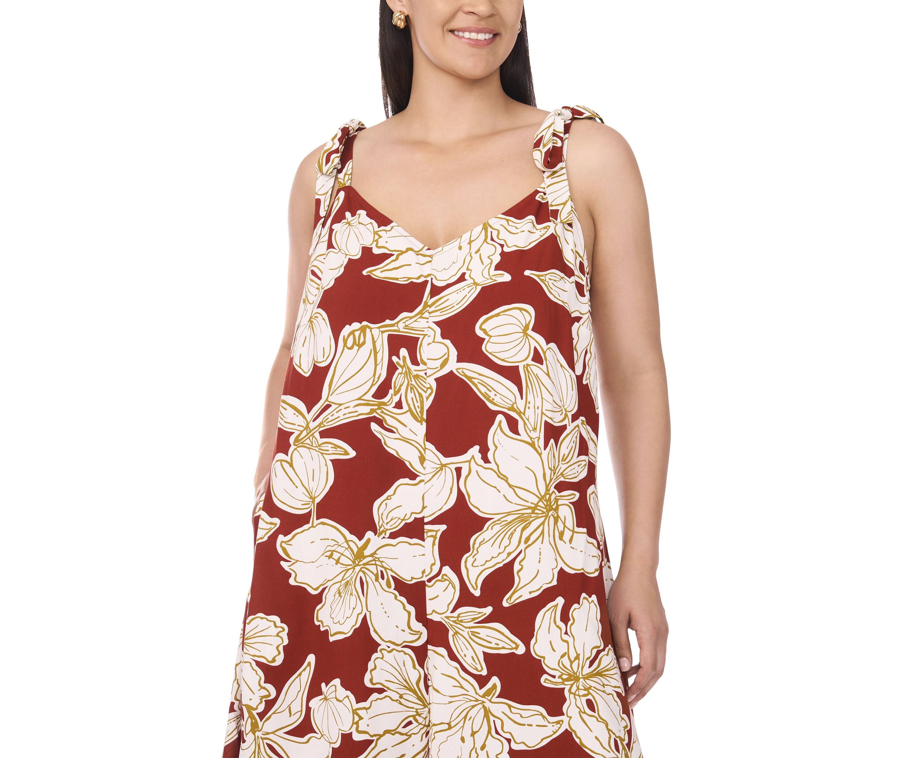 Plus Size Tie Shoulder Jumpsuit