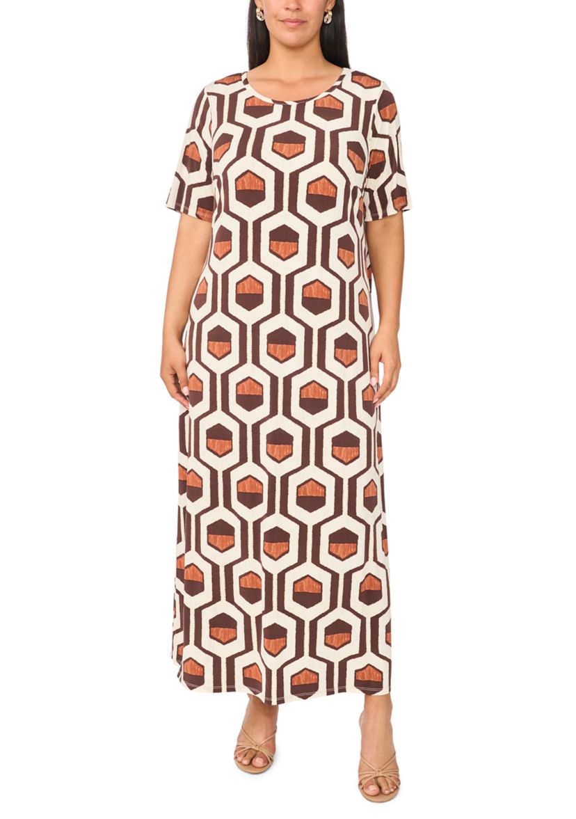 vince camuto plus size cocktail dresses Vince Camuto Plus Size Short Sleeve Crew Neck Maxi Dress