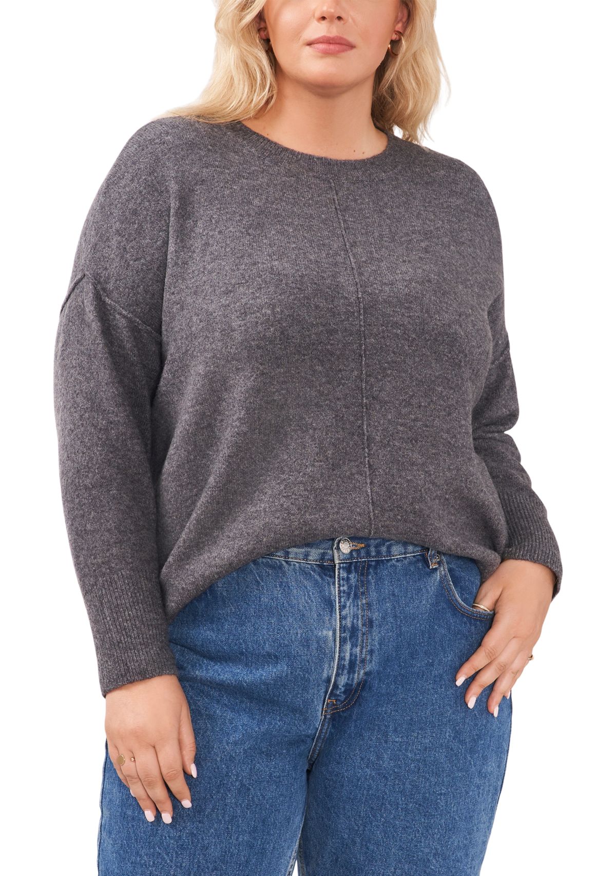 Plus Size Drop Shoulder Sweater 