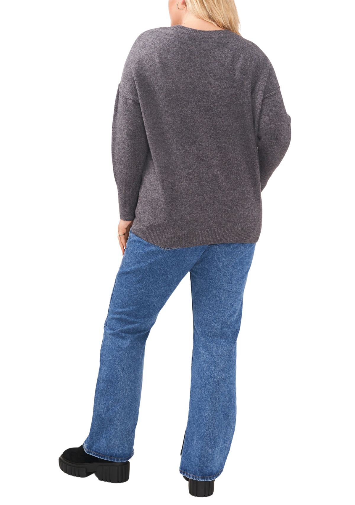 Plus Size Drop Shoulder Sweater 