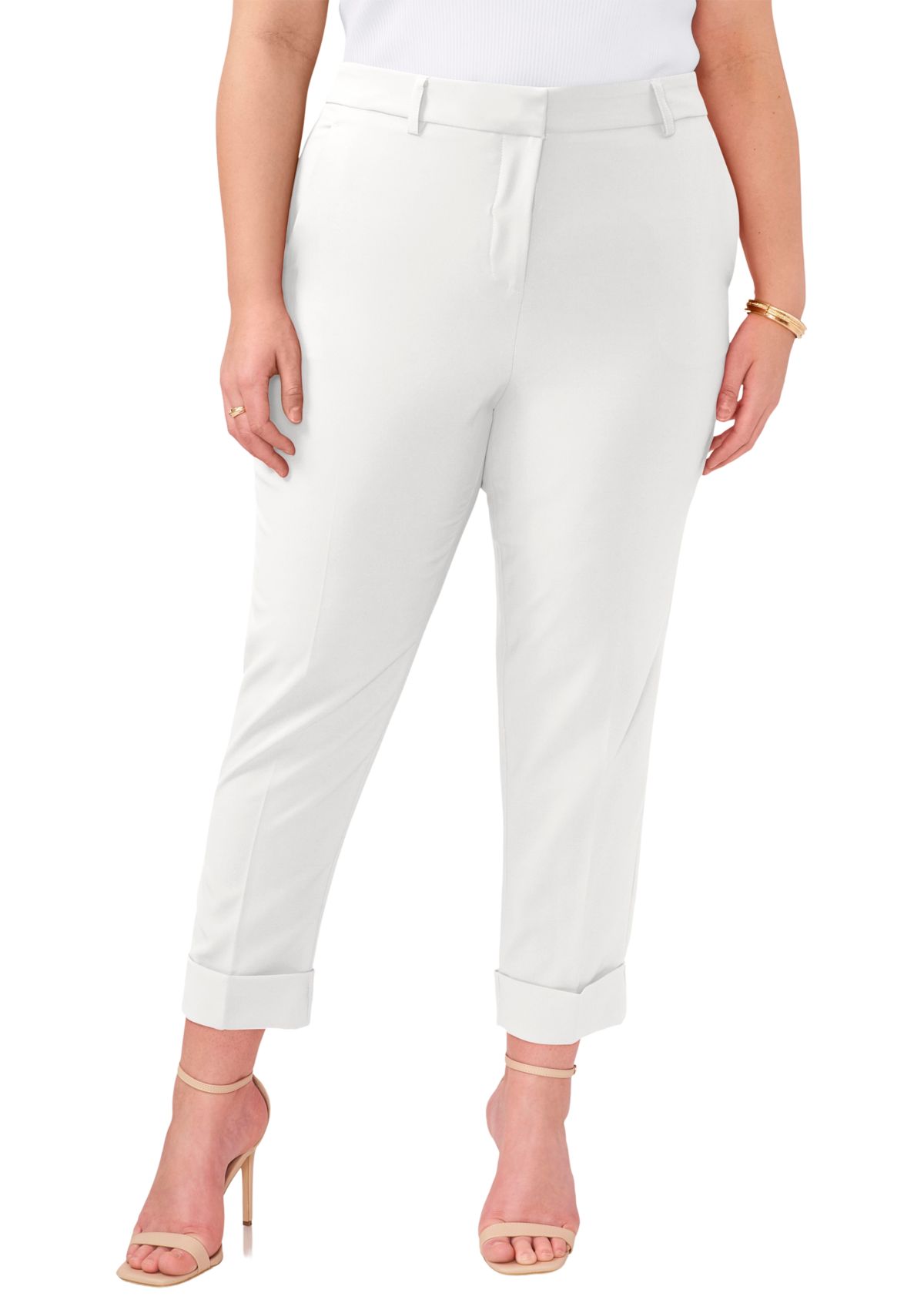 Plus Size Tailored Pants with Large Cuff