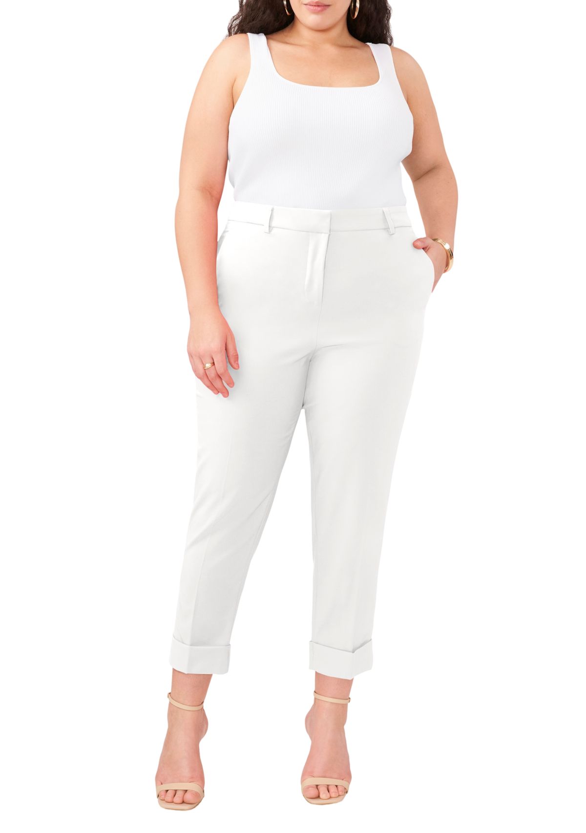 Plus Size Tailored Pants with Large Cuff
