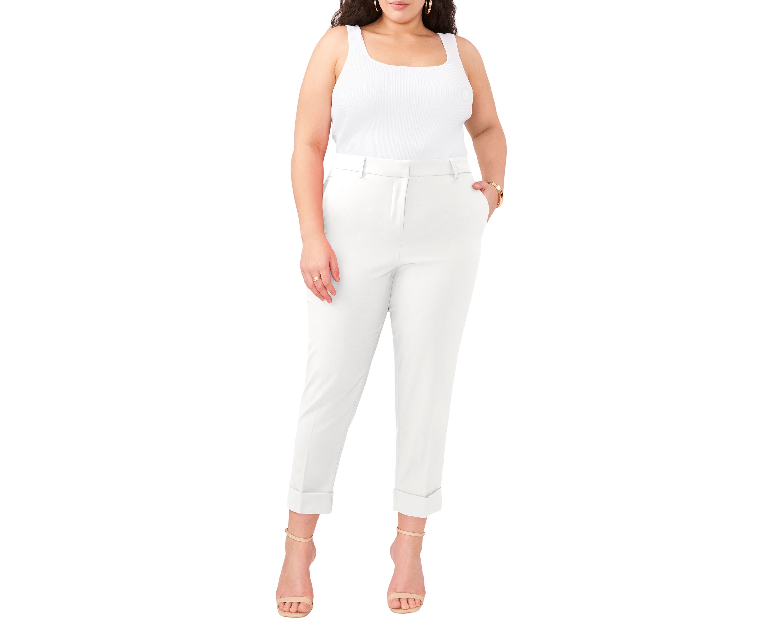 Plus Size Tailored Pants with Large Cuff