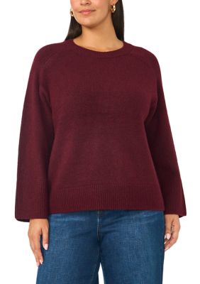 Vince Camuto Women's Plus Size Crewneck Sweater with Rib Detailing, 3XL