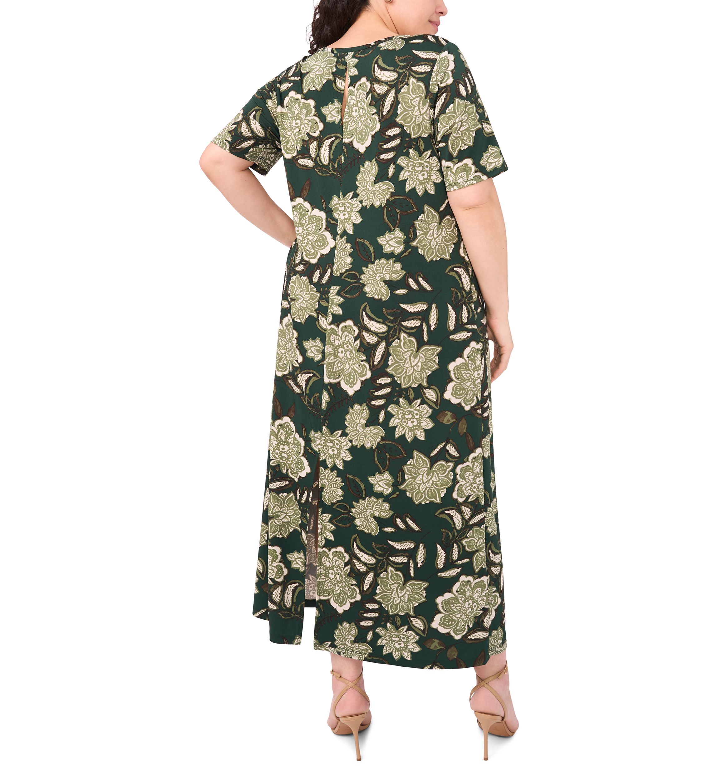 Plus Size Short Sleeve Crew Neck Maxi Dress