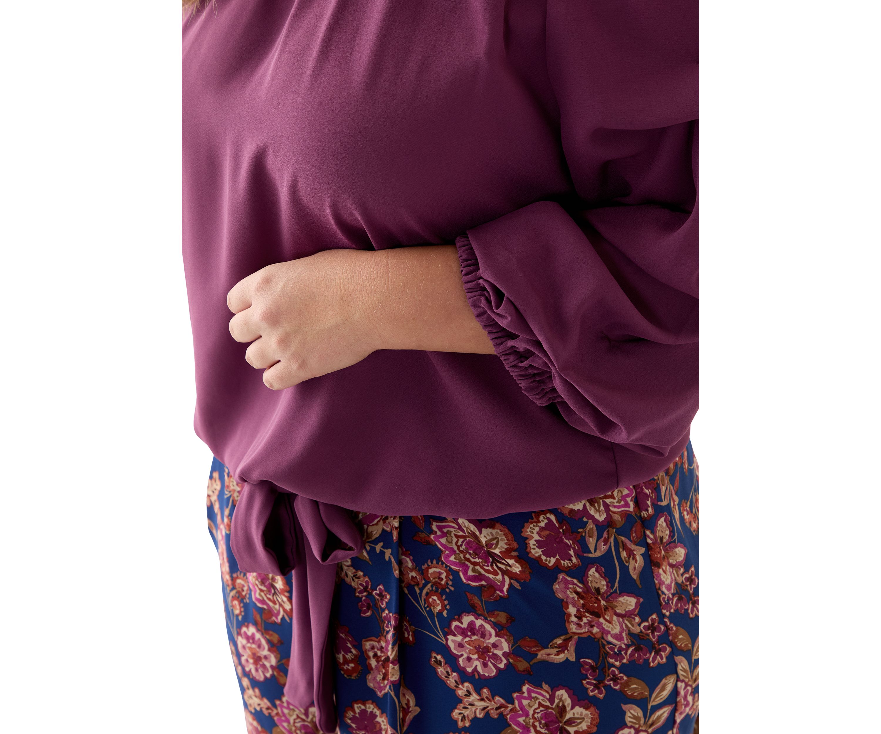 Plus Size Off the Shoulder Bubble Sleeve Top 