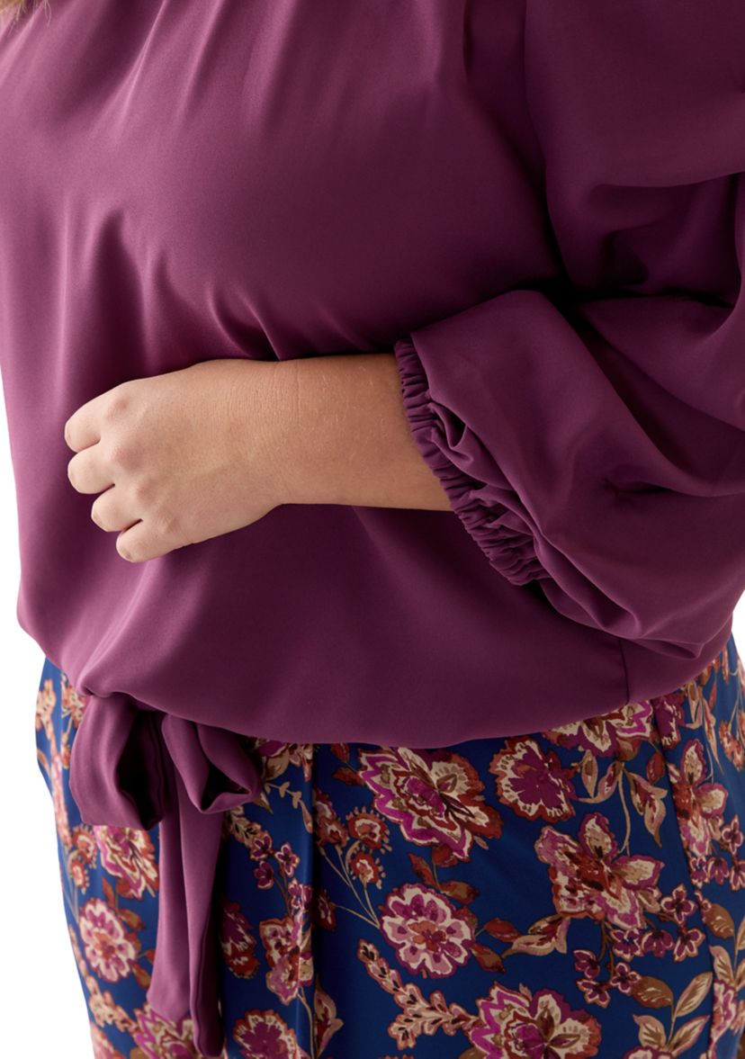 Plus Size Off the Shoulder Bubble Sleeve Top 